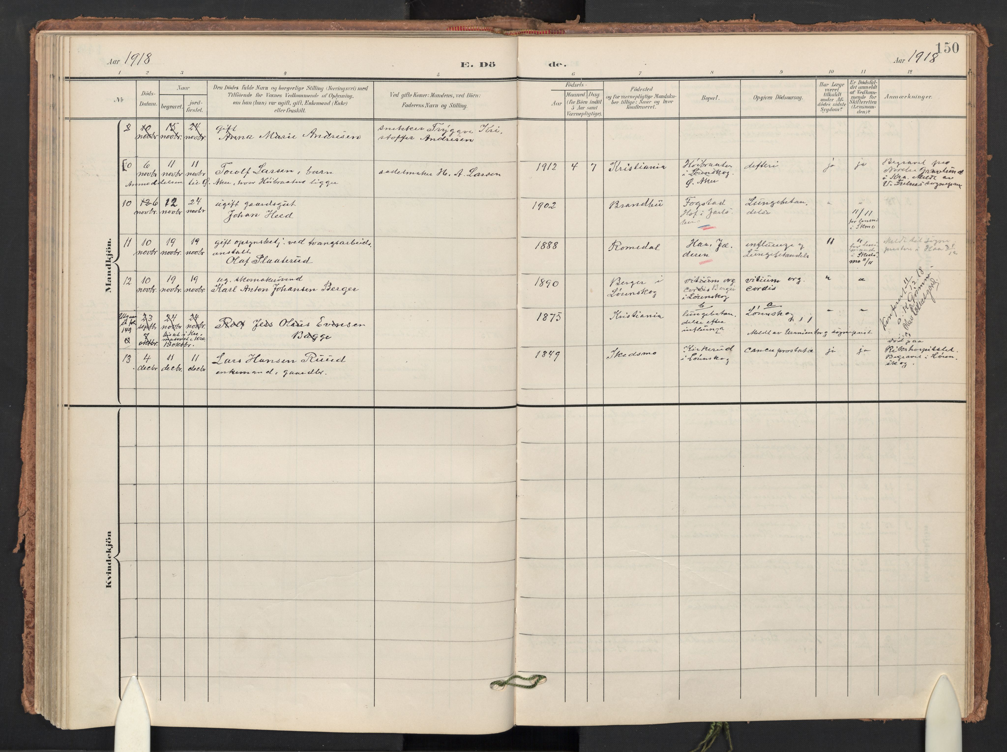 Skedsmo prestekontor Kirkebøker, AV/SAO-A-10033a/F/Fb/L0002: Parish register (official) no. II 2, 1902-1921, p. 150