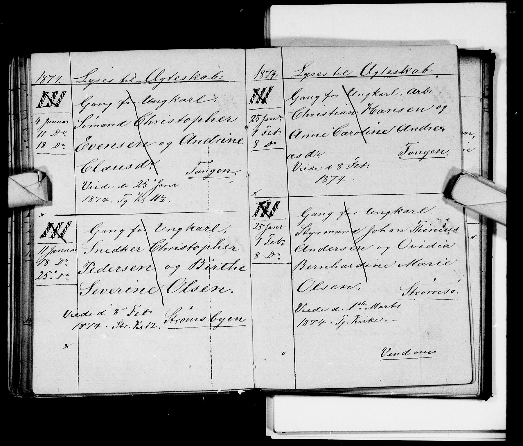 Strømsø kirkebøker, AV/SAKO-A-246/H/Ha/L0003: Banns register no. 3, 1866-1874