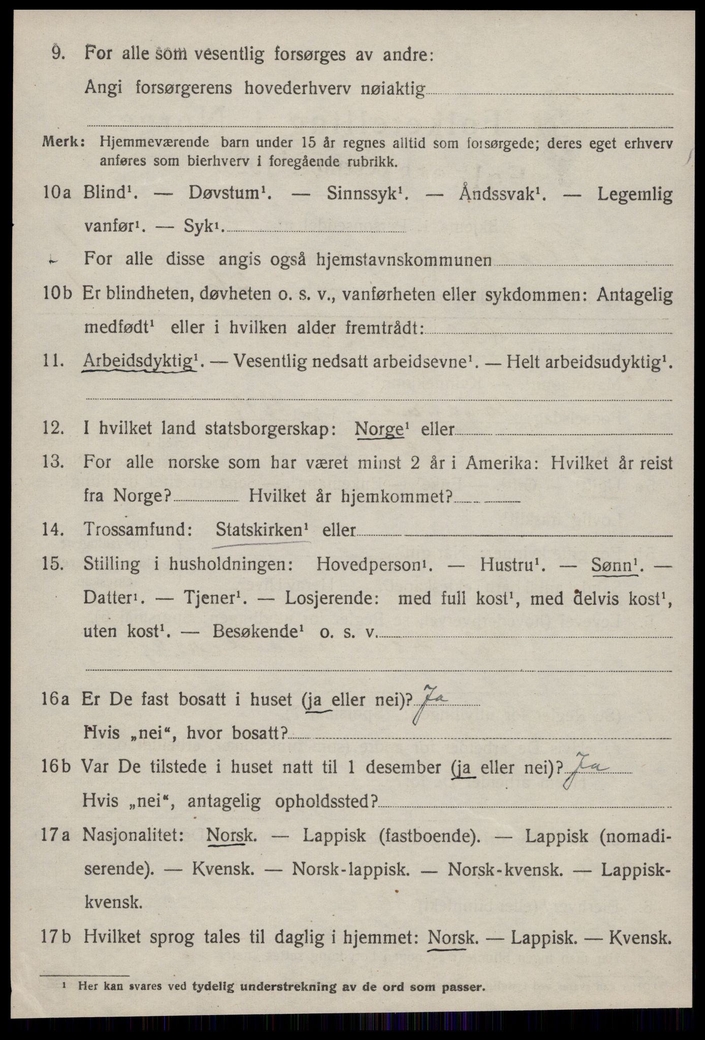 SAT, 1920 census for Klæbu, 1920, p. 2077