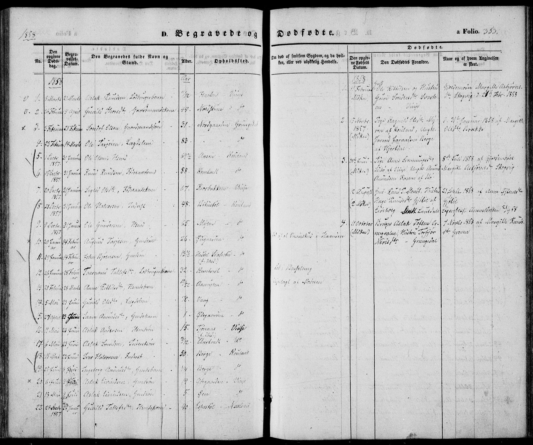 Vinje kirkebøker, SAKO/A-312/F/Fa/L0004: Parish register (official) no. I 4, 1843-1869, p. 353