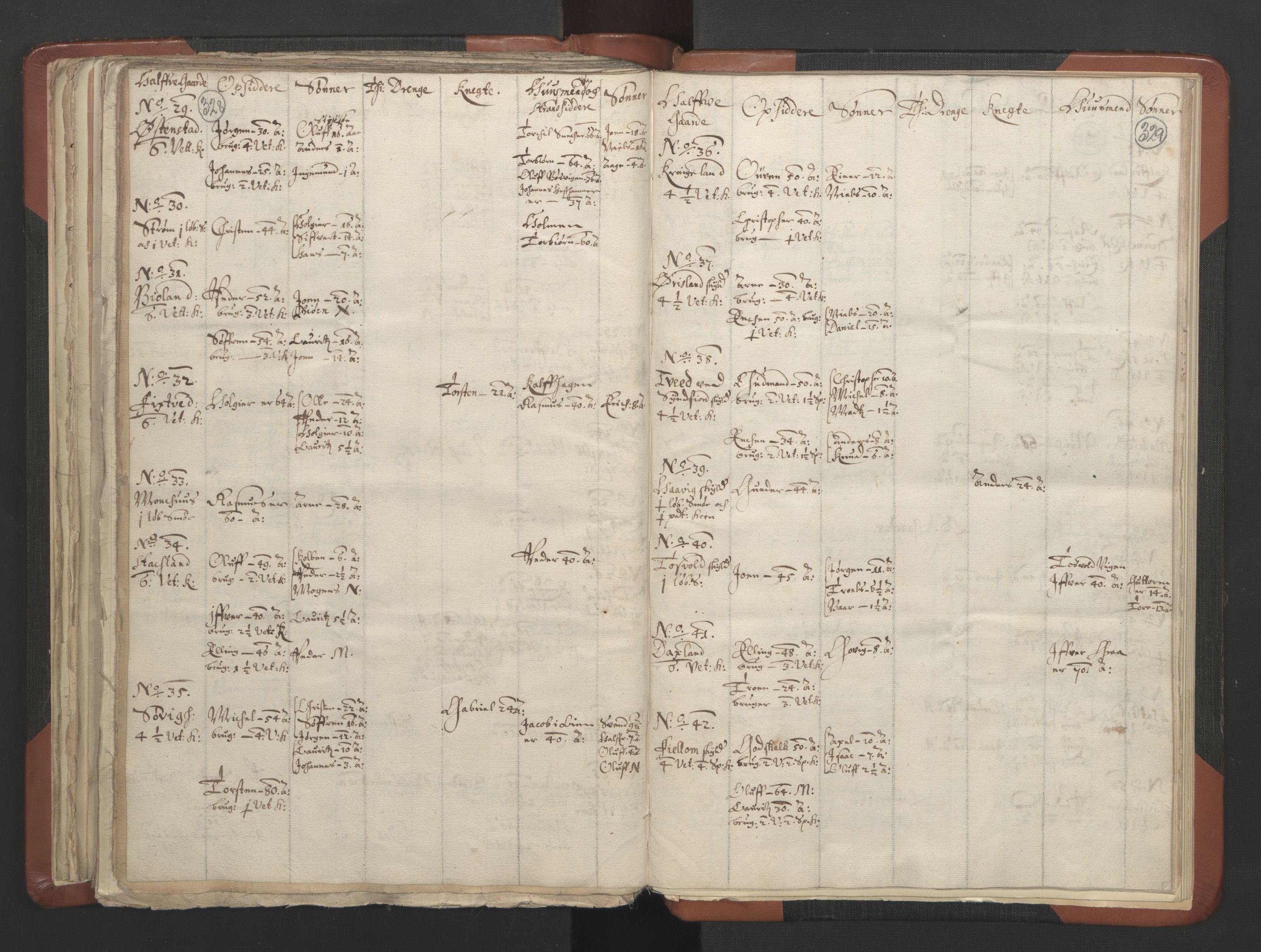 RA, Vicar's Census 1664-1666, no. 19: Ryfylke deanery, 1664-1666, p. 328-329