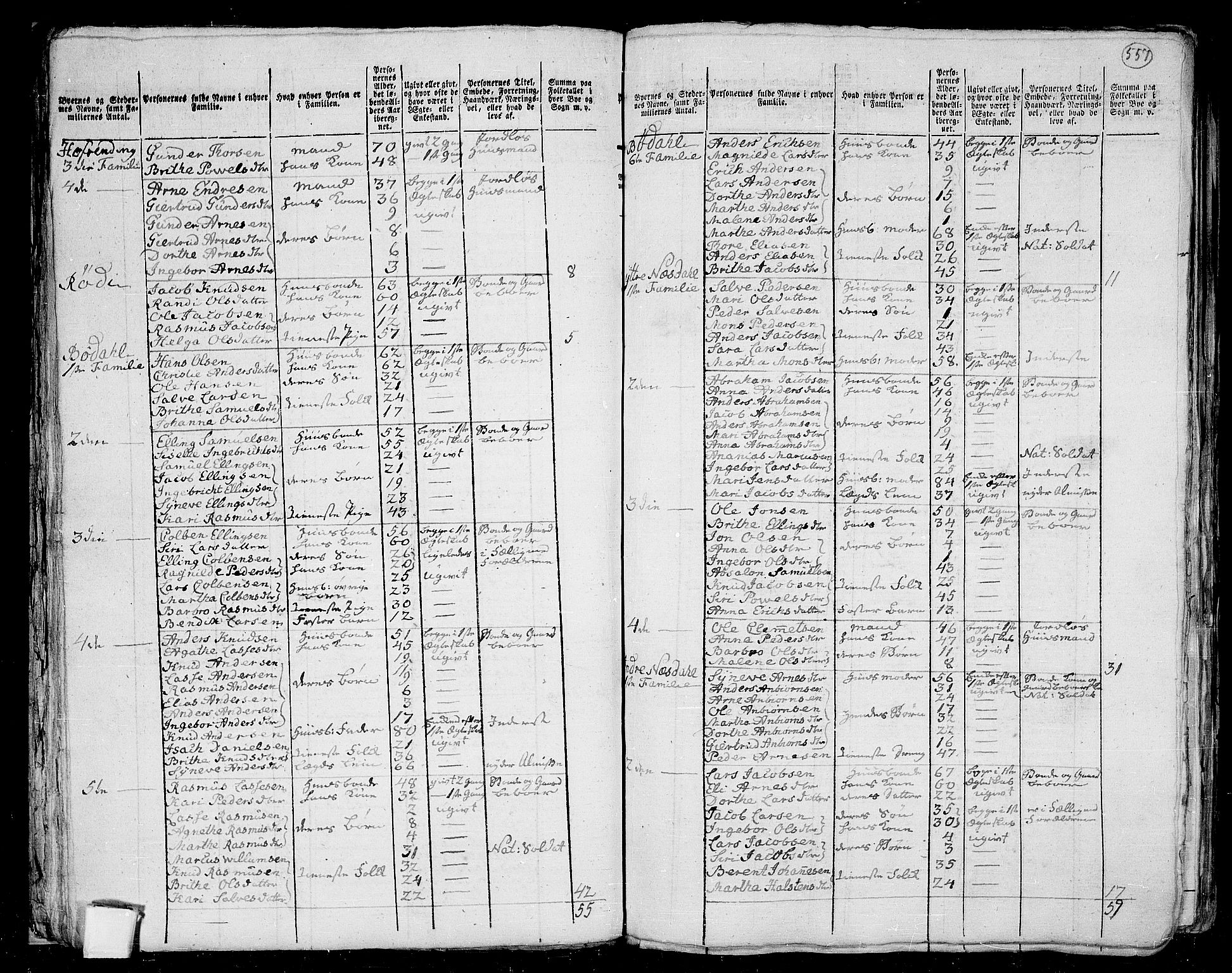 RA, 1801 census for 1447P Innvik, 1801, p. 556b-557a