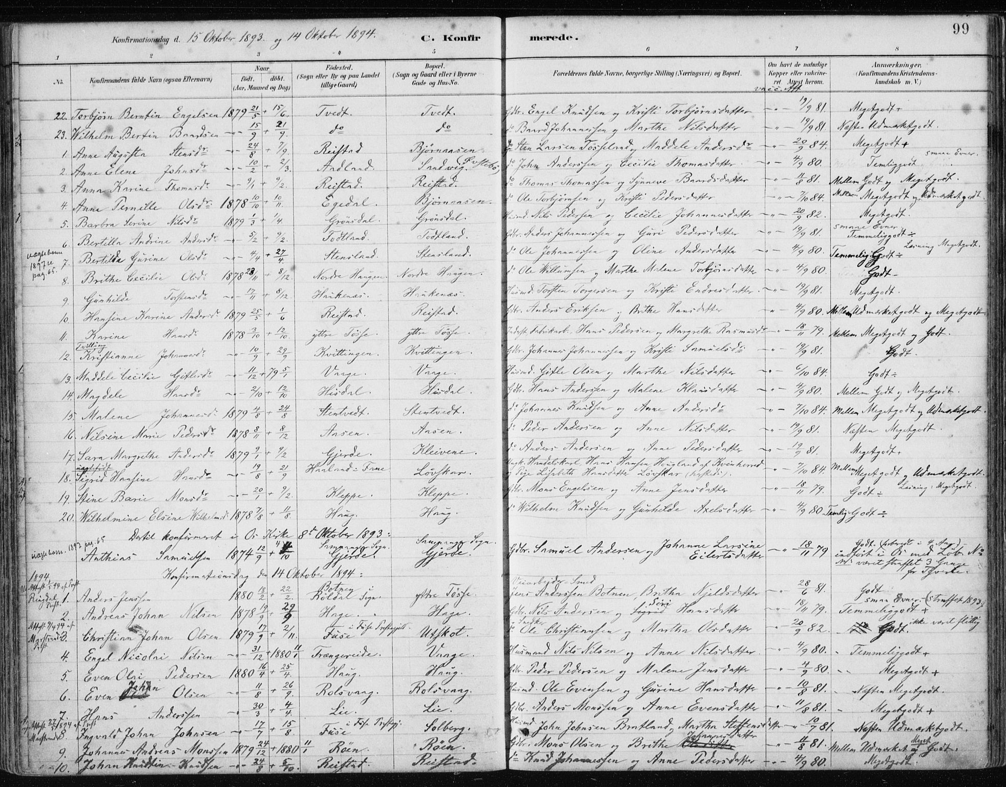 Samnanger Sokneprestembete, AV/SAB-A-77501/H/Haa: Parish register (official) no. A 1, 1885-1901, p. 99