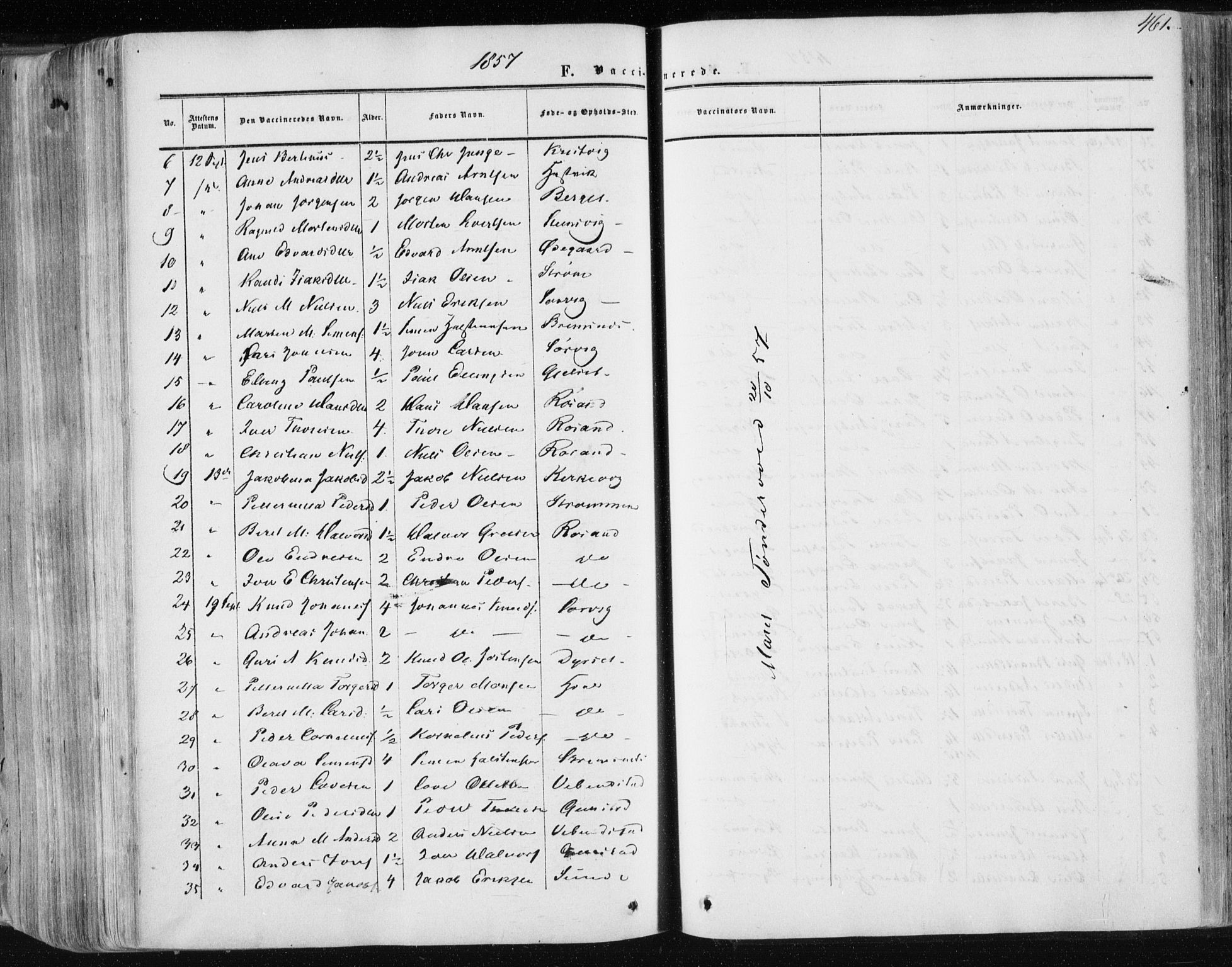 Ministerialprotokoller, klokkerbøker og fødselsregistre - Møre og Romsdal, AV/SAT-A-1454/568/L0804: Parish register (official) no. 568A11, 1854-1868, p. 461