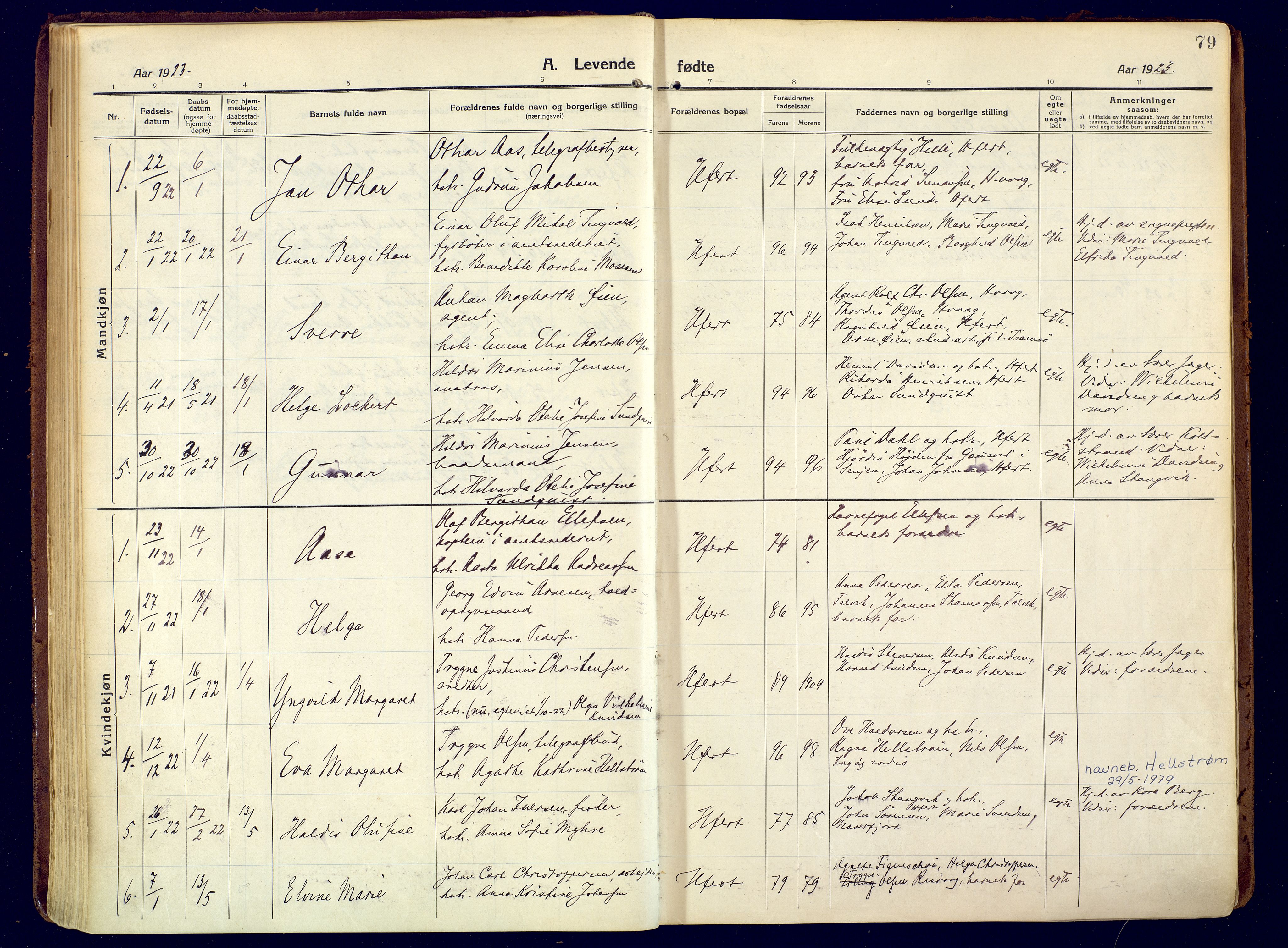 Hammerfest sokneprestkontor, SATØ/S-1347/H/Ha/L0015.kirke: Parish register (official) no. 15, 1916-1923, p. 79
