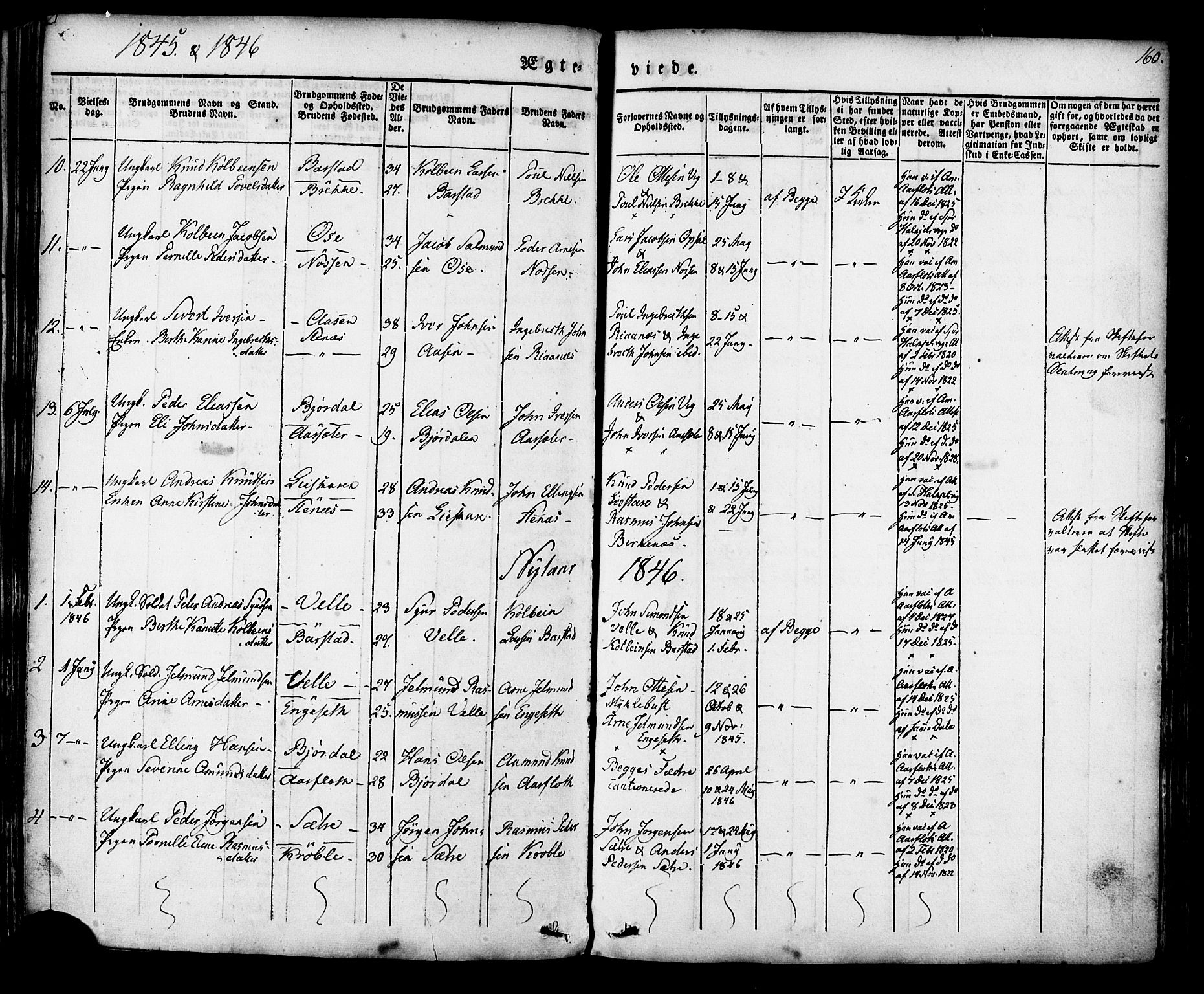 Ministerialprotokoller, klokkerbøker og fødselsregistre - Møre og Romsdal, AV/SAT-A-1454/513/L0174: Parish register (official) no. 513A01, 1831-1855, p. 160