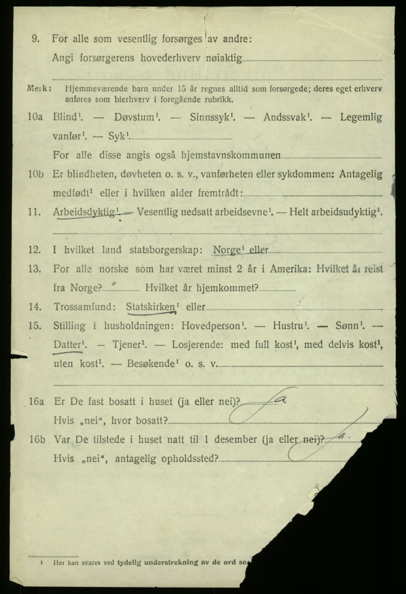 SAB, 1920 census for Fana, 1920, p. 12564