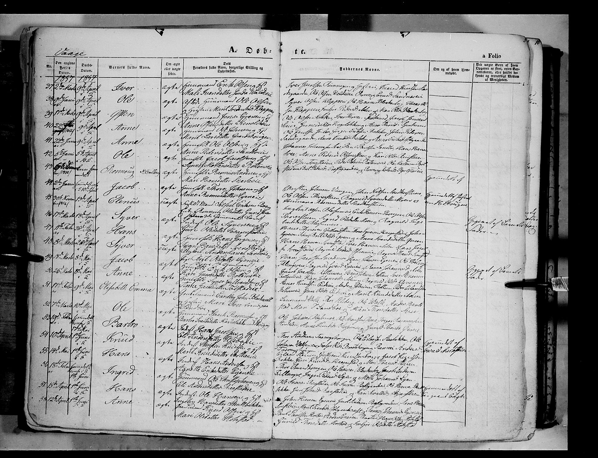 Vågå prestekontor, AV/SAH-PREST-076/H/Ha/Haa/L0006: Parish register (official) no. 6 /1, 1856-1872, p. 5