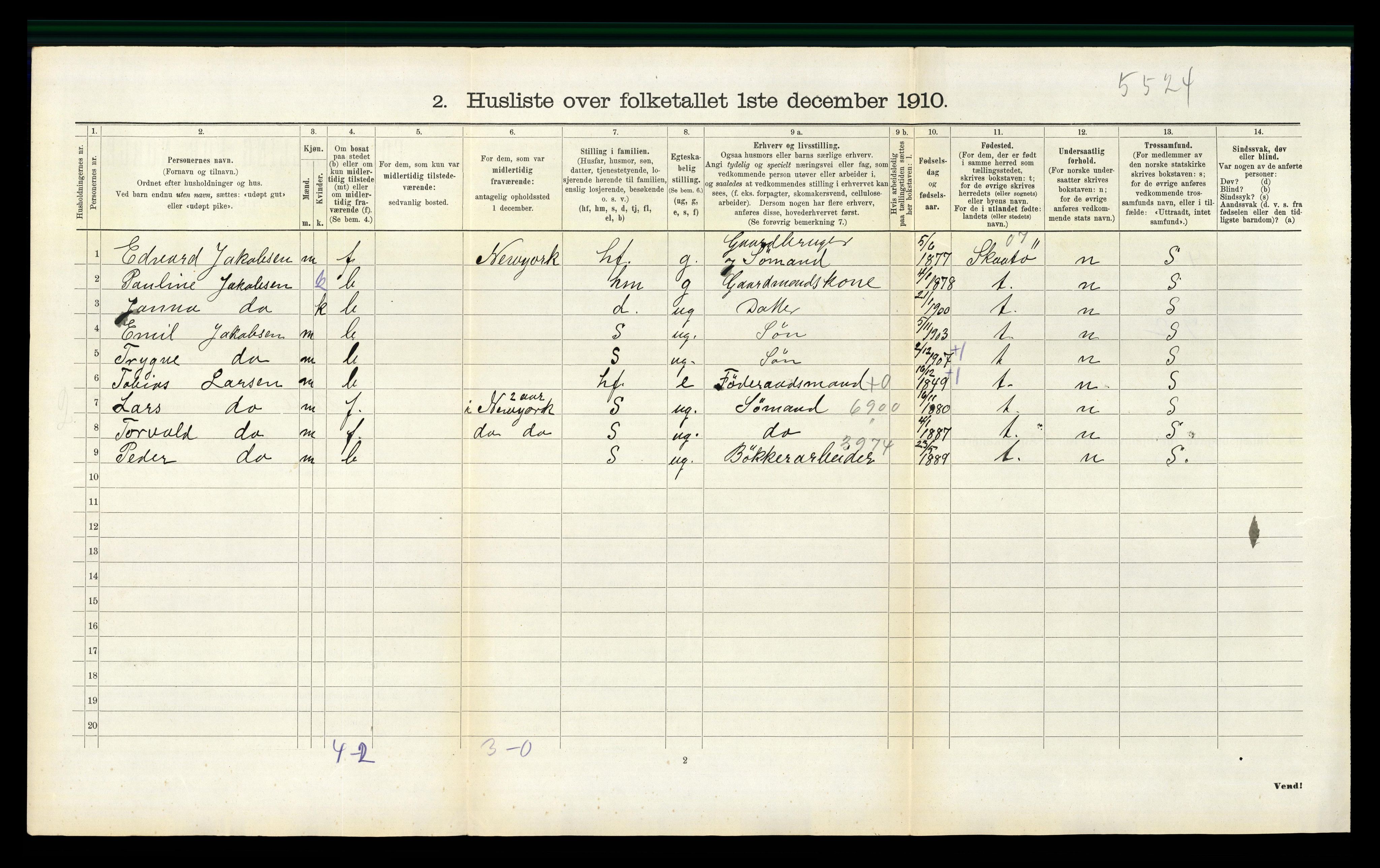 RA, 1910 census for Feda, 1910, p. 336