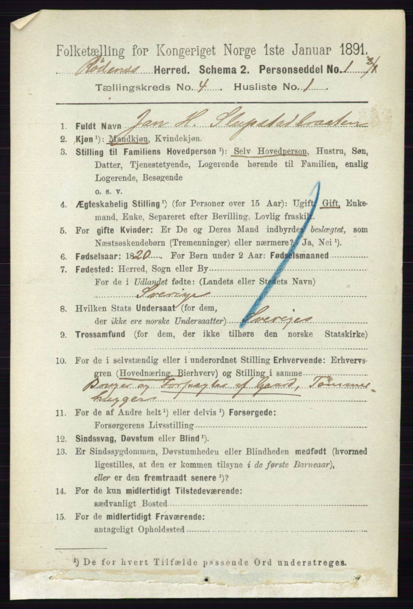 RA, 1891 census for 0120 Rødenes, 1891, p. 1634