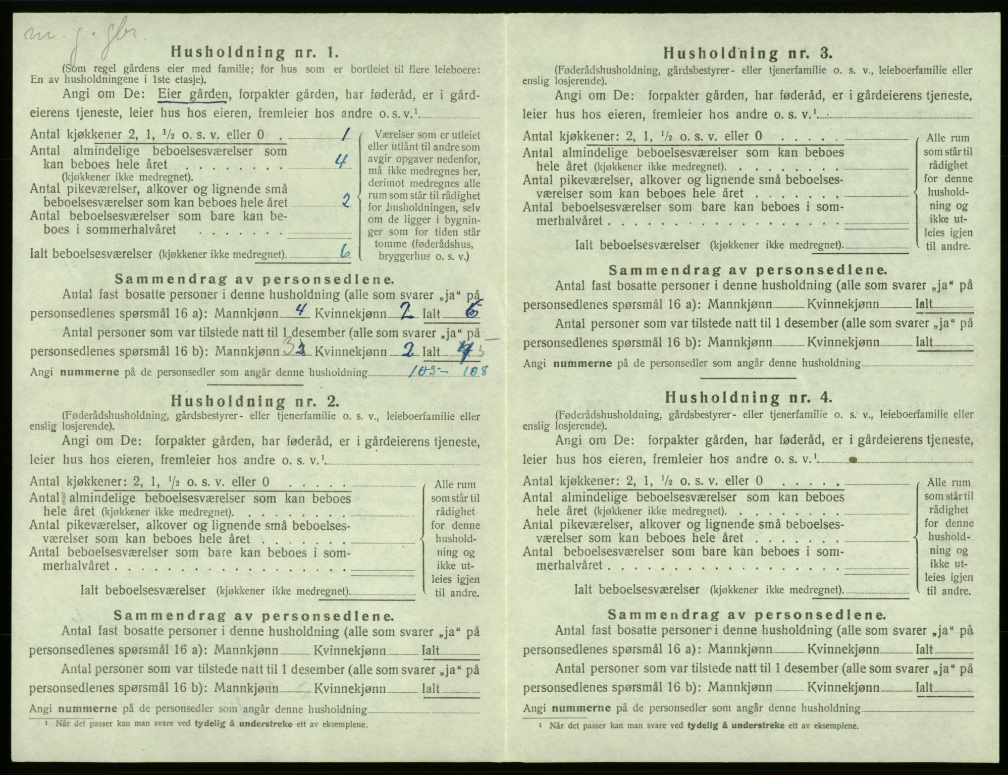 SAB, 1920 census for Moster, 1920, p. 220