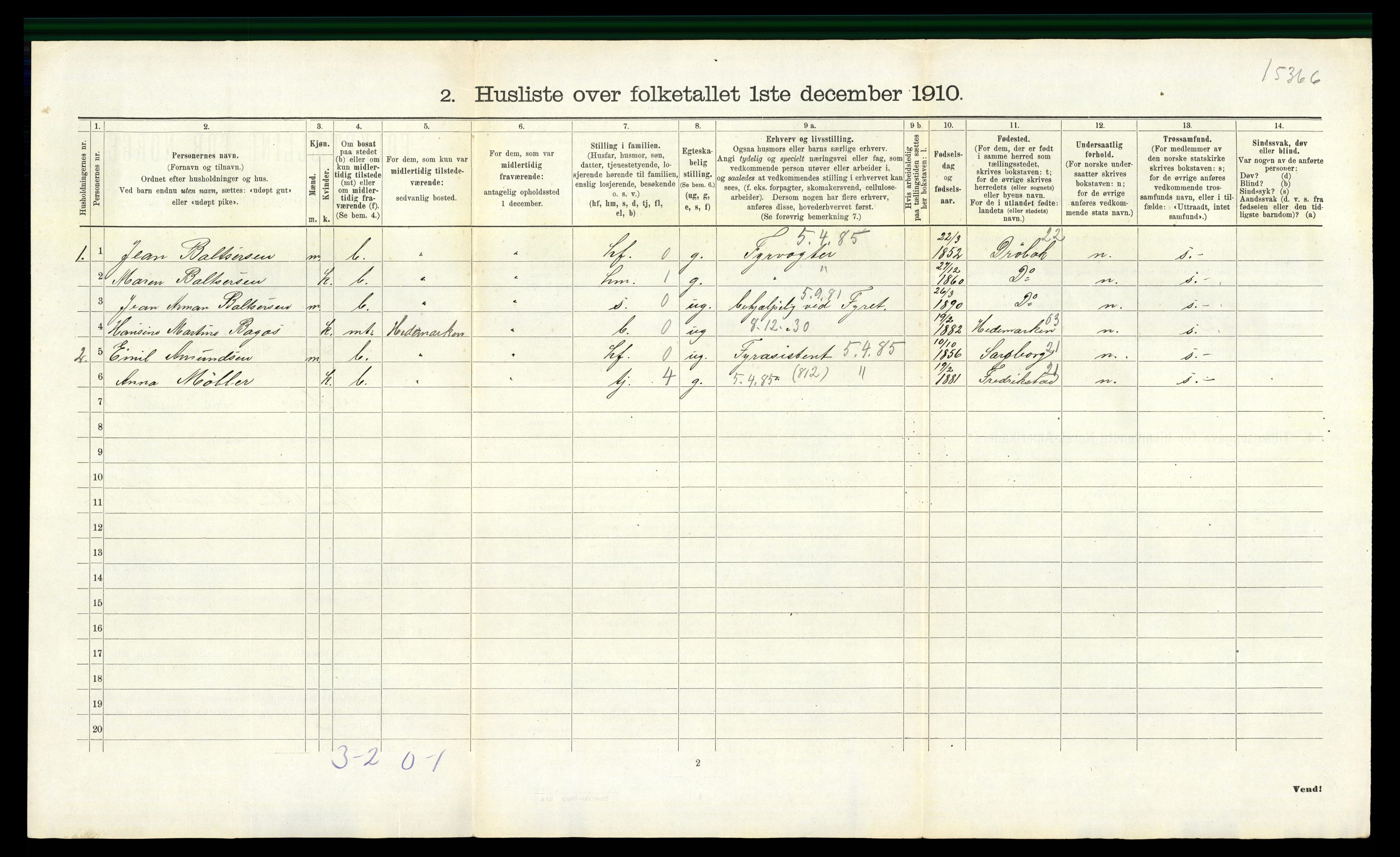 RA, 1910 census for Nøtterøy, 1910, p. 2393