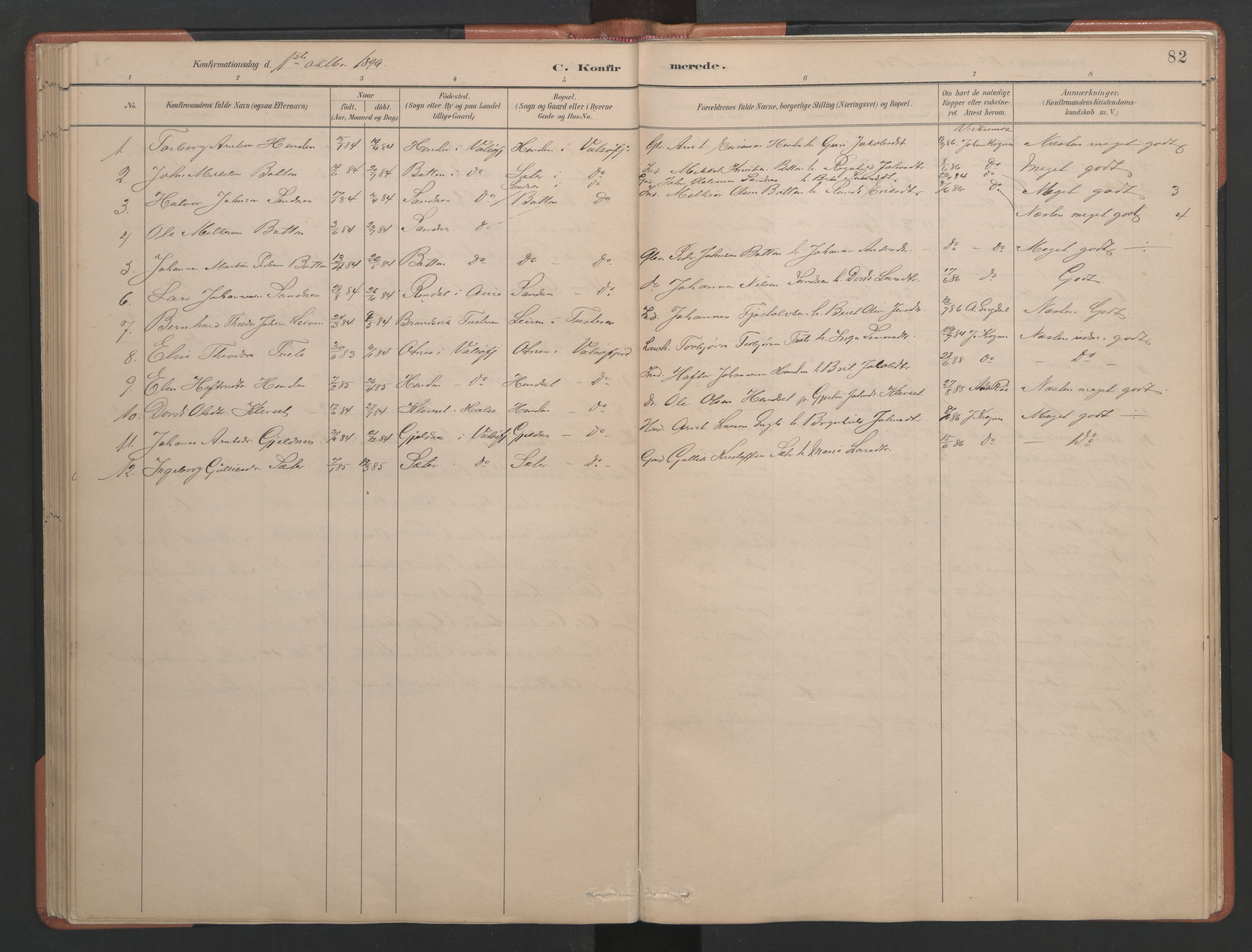 Ministerialprotokoller, klokkerbøker og fødselsregistre - Møre og Romsdal, AV/SAT-A-1454/580/L0926: Parish register (copy) no. 580C01, 1882-1903, p. 82