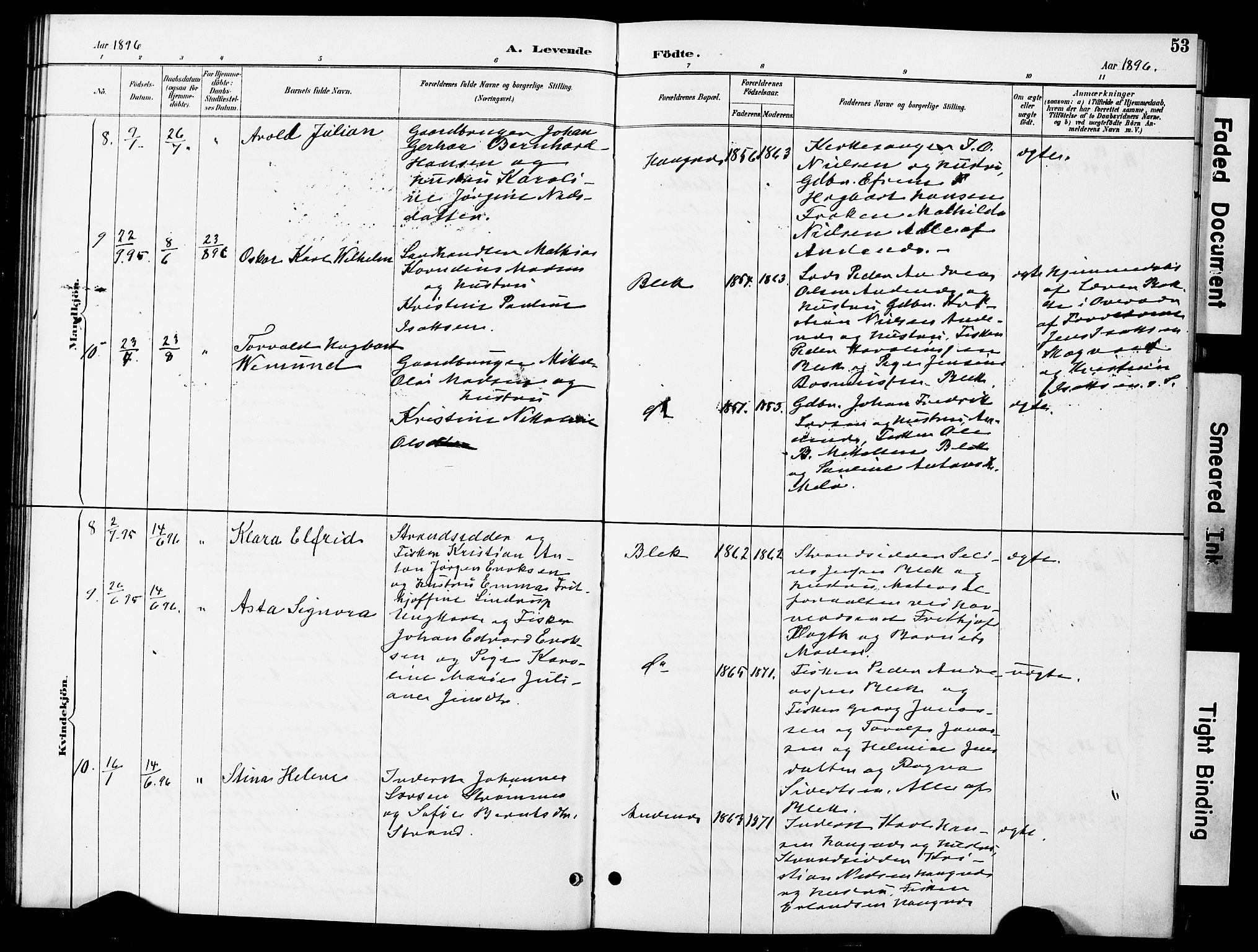 Ministerialprotokoller, klokkerbøker og fødselsregistre - Nordland, AV/SAT-A-1459/899/L1448: Parish register (copy) no. 899C03, 1887-1902, p. 53