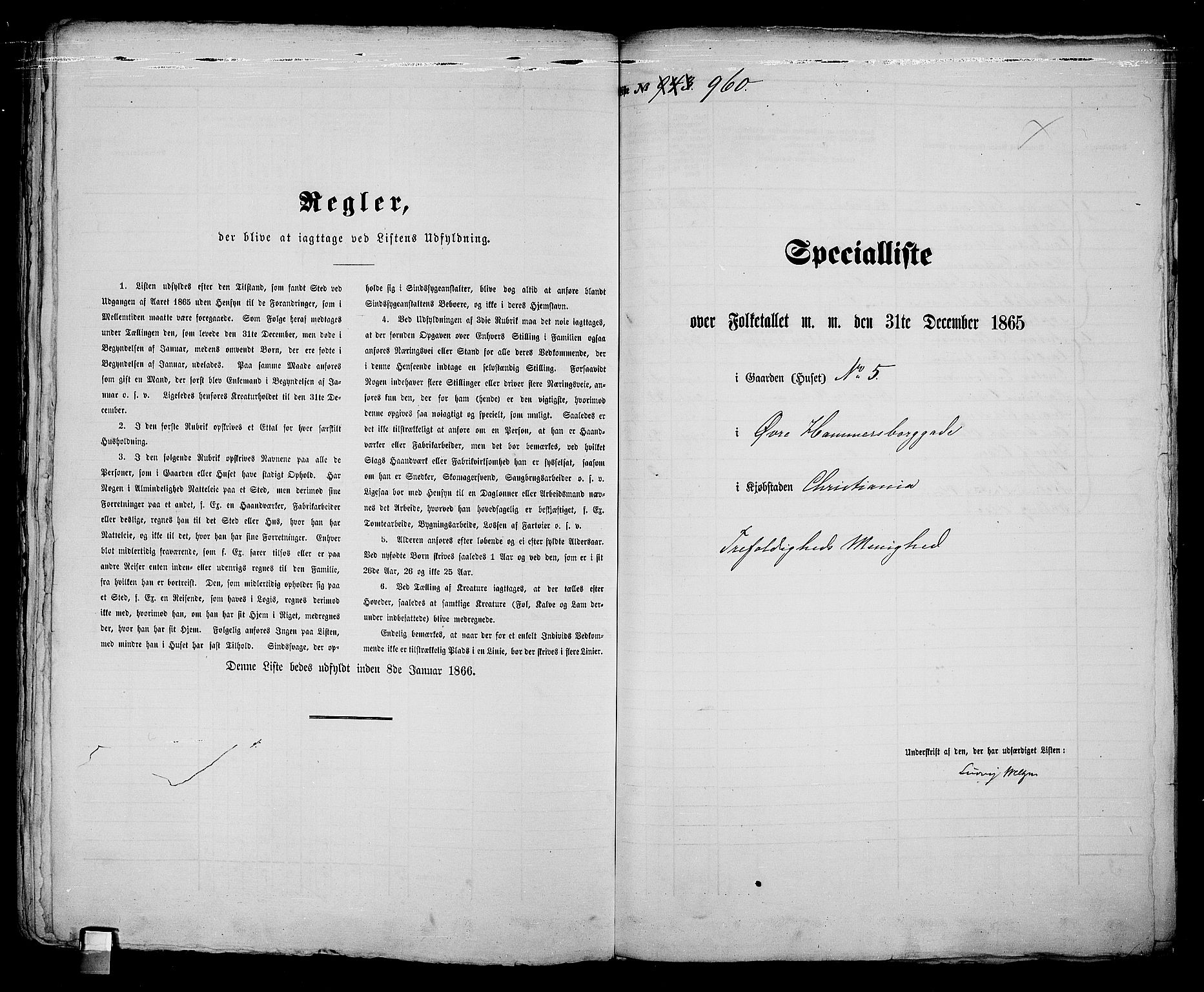 RA, 1865 census for Kristiania, 1865, p. 2168