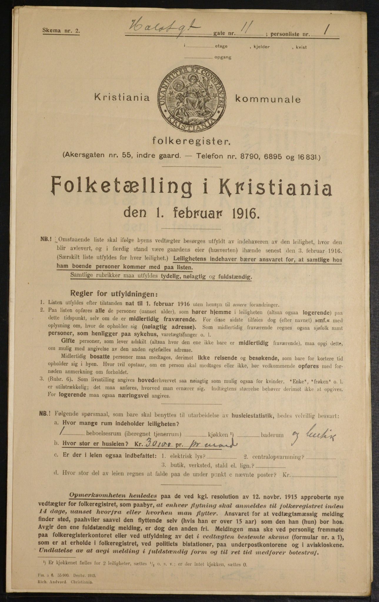 OBA, Municipal Census 1916 for Kristiania, 1916, p. 41777