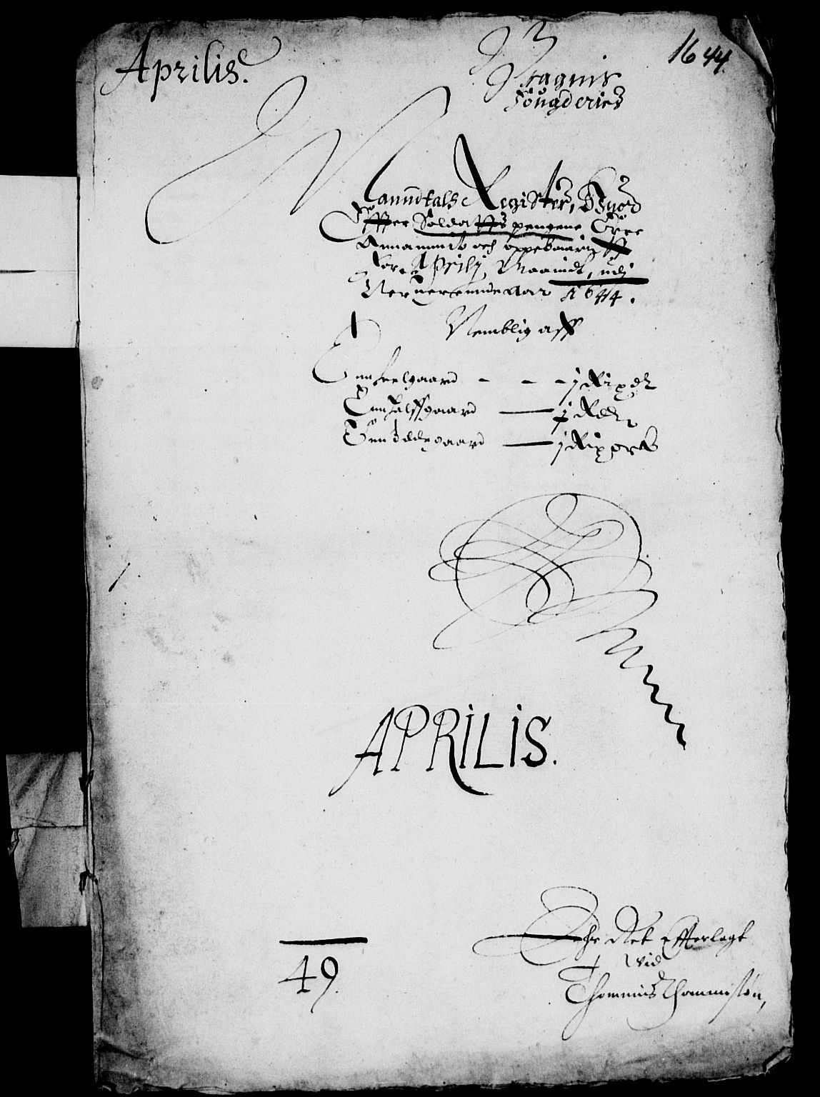 Rentekammeret inntil 1814, Reviderte regnskaper, Lensregnskaper, AV/RA-EA-5023/R/Rb/Rba/L0178: Akershus len, 1644