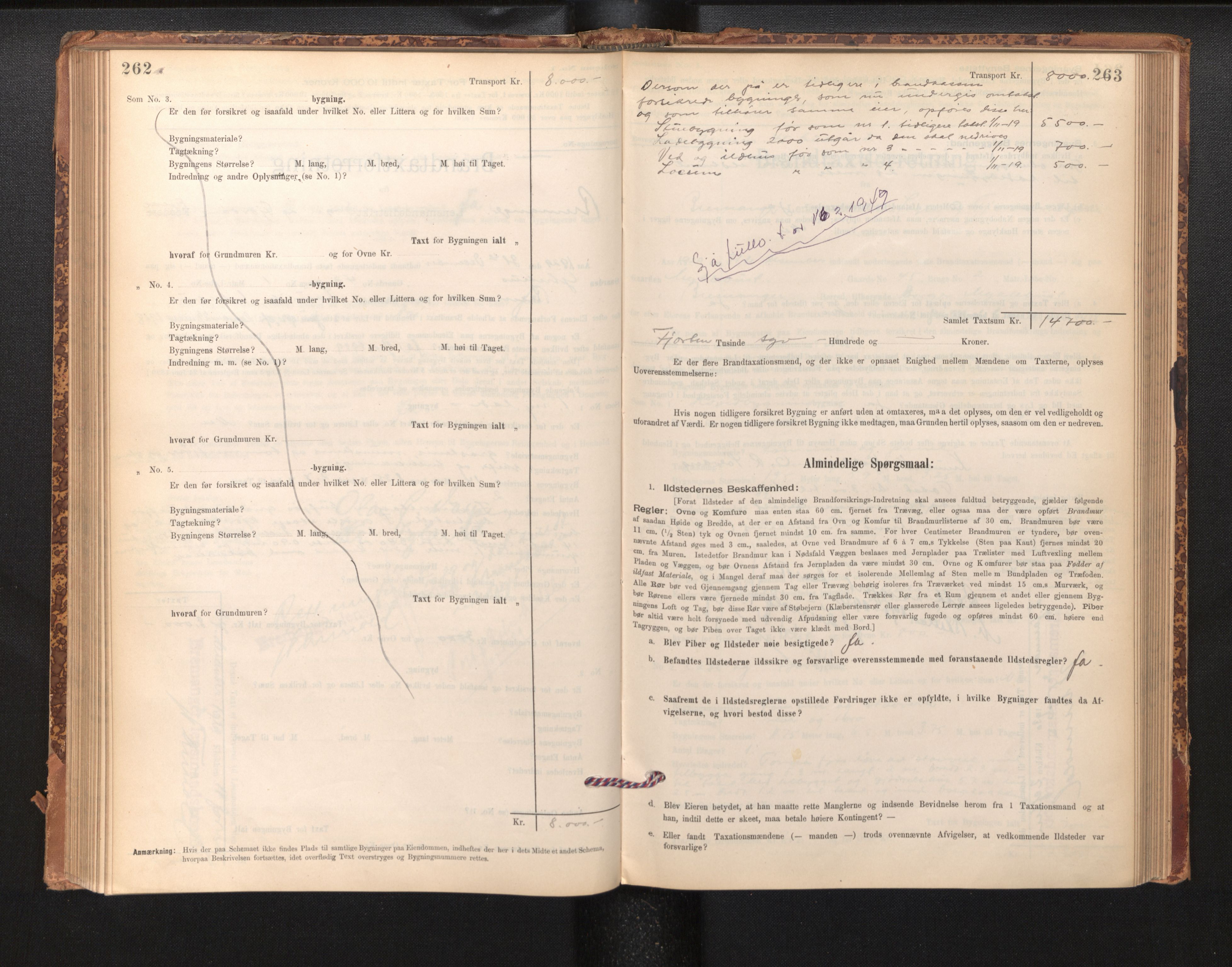 Lensmannen i Bremanger, AV/SAB-A-26701/0012/L0007: Branntakstprotokoll, skjematakst, 1895-1936, p. 262-263