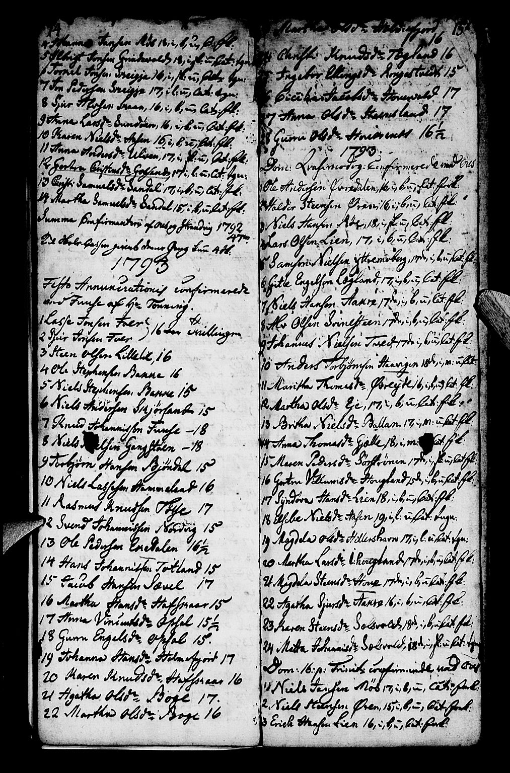 Os sokneprestembete, SAB/A-99929: Parish register (official) no. A 13, 1783-1810, p. 14-15