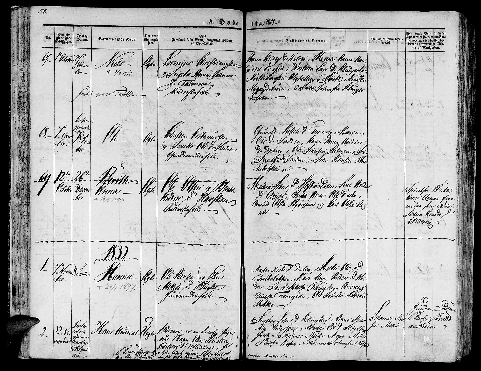 Ministerialprotokoller, klokkerbøker og fødselsregistre - Nord-Trøndelag, SAT/A-1458/701/L0006: Parish register (official) no. 701A06, 1825-1841, p. 58