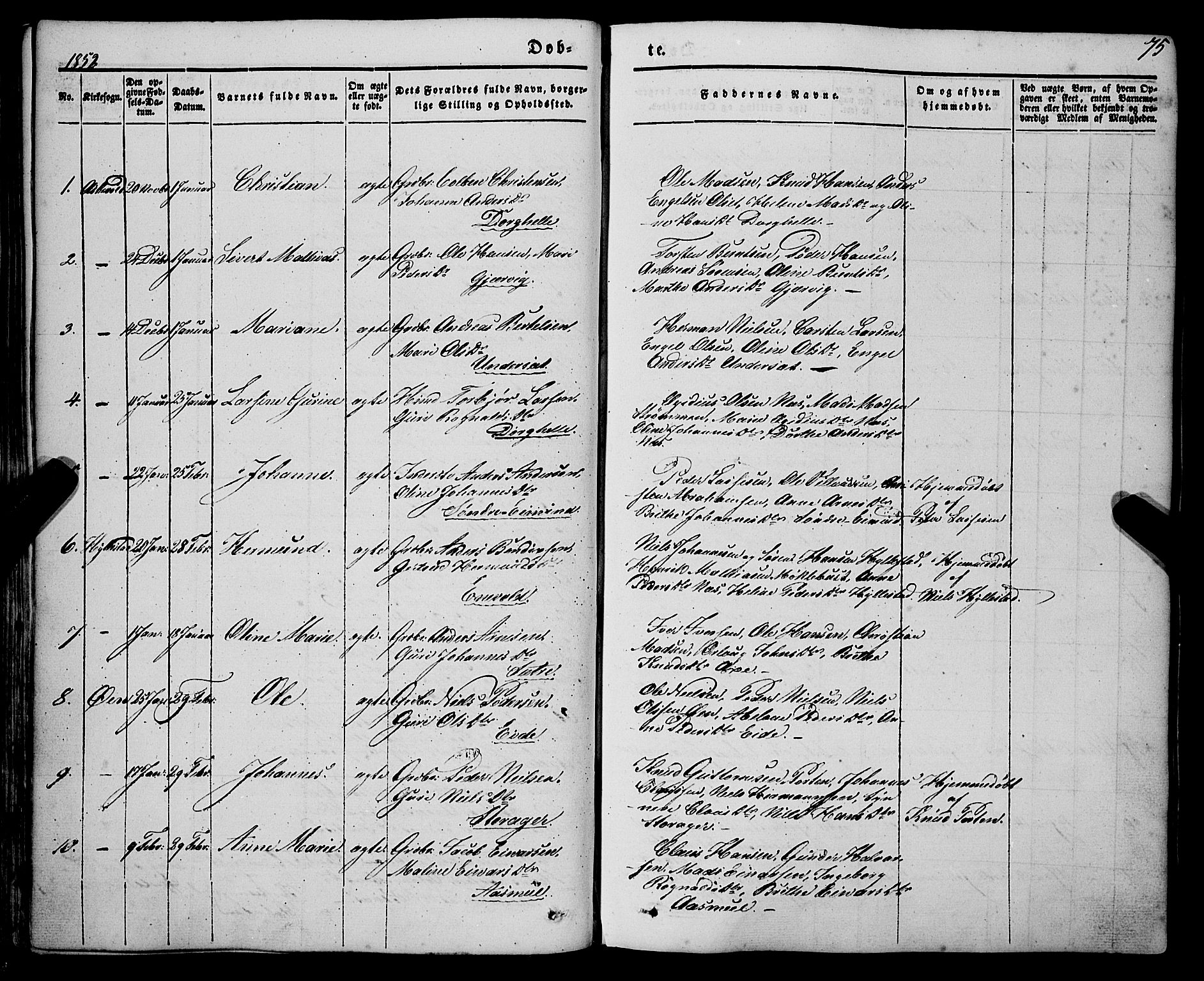 Askvoll sokneprestembete, SAB/A-79501/H/Haa/Haaa/L0011/0001: Parish register (official) no. A 11 I, 1845-1864, p. 75