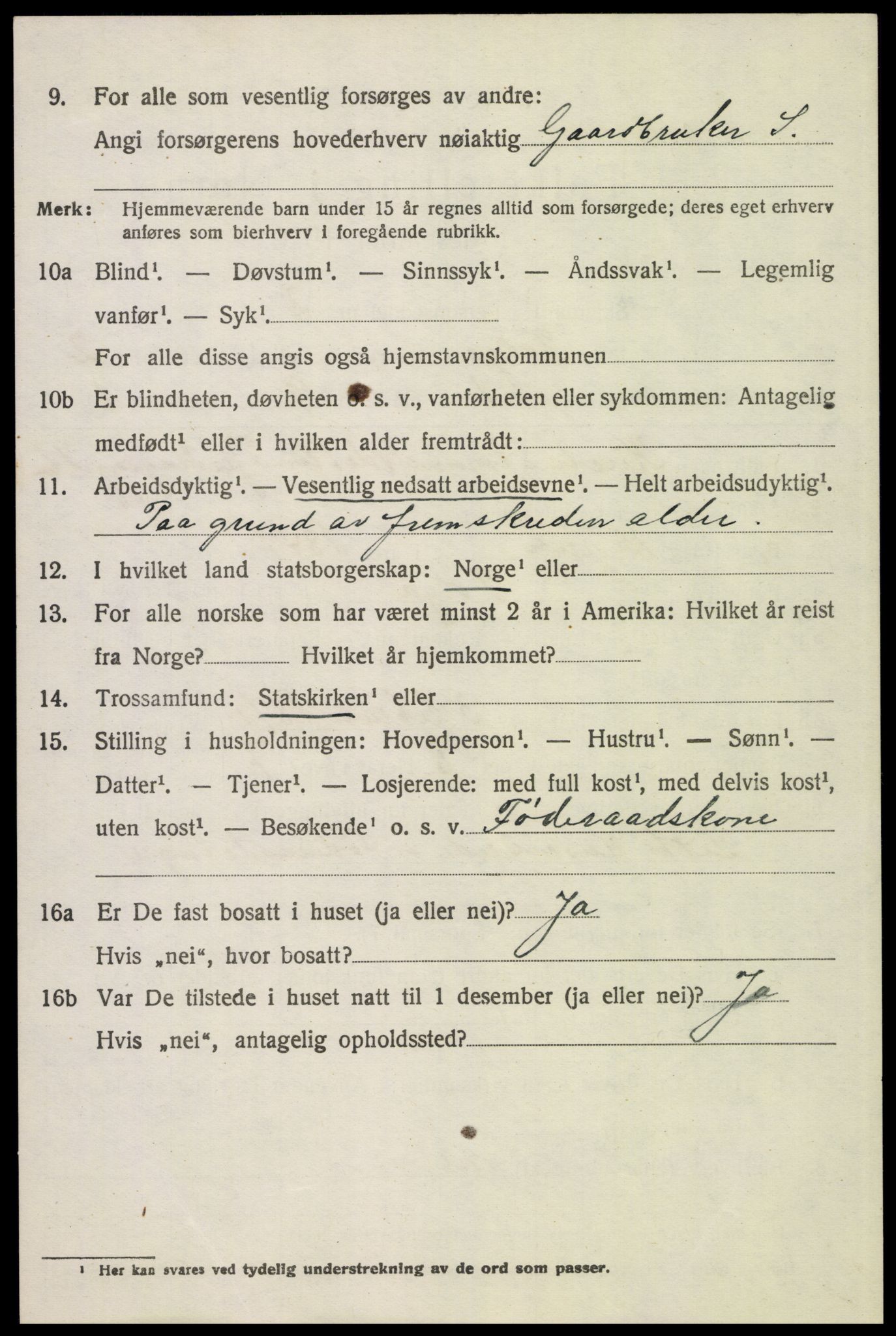 SAH, 1920 census for Tolga, 1920, p. 1670