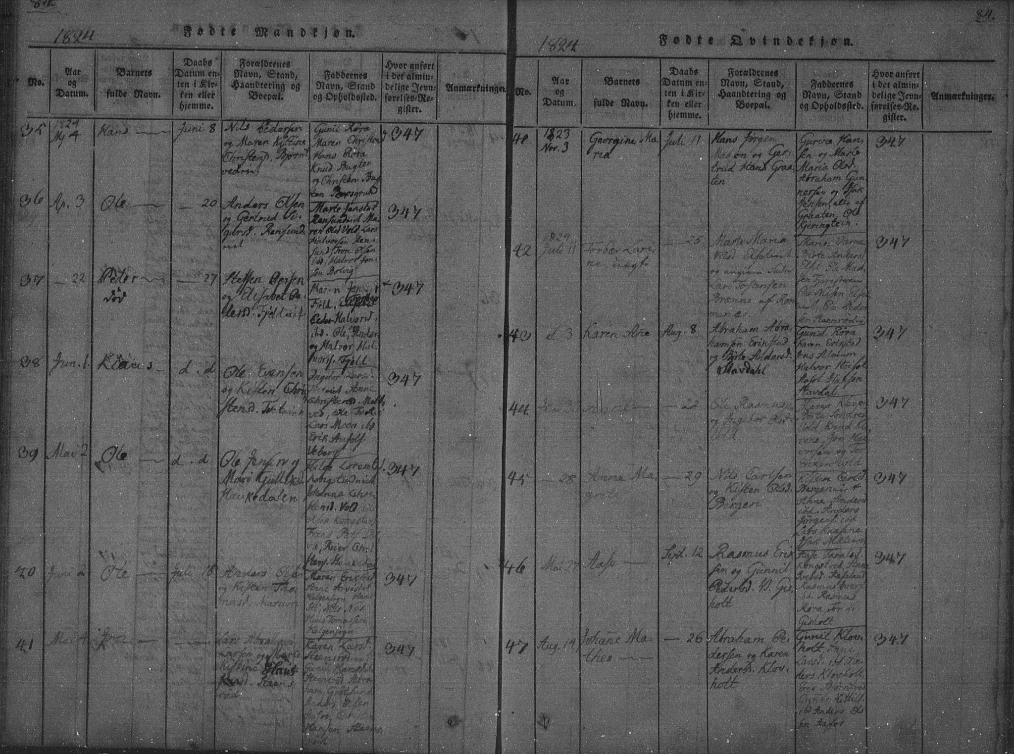 Solum kirkebøker, AV/SAKO-A-306/F/Fa/L0004: Parish register (official) no. I 4, 1814-1833, p. 84