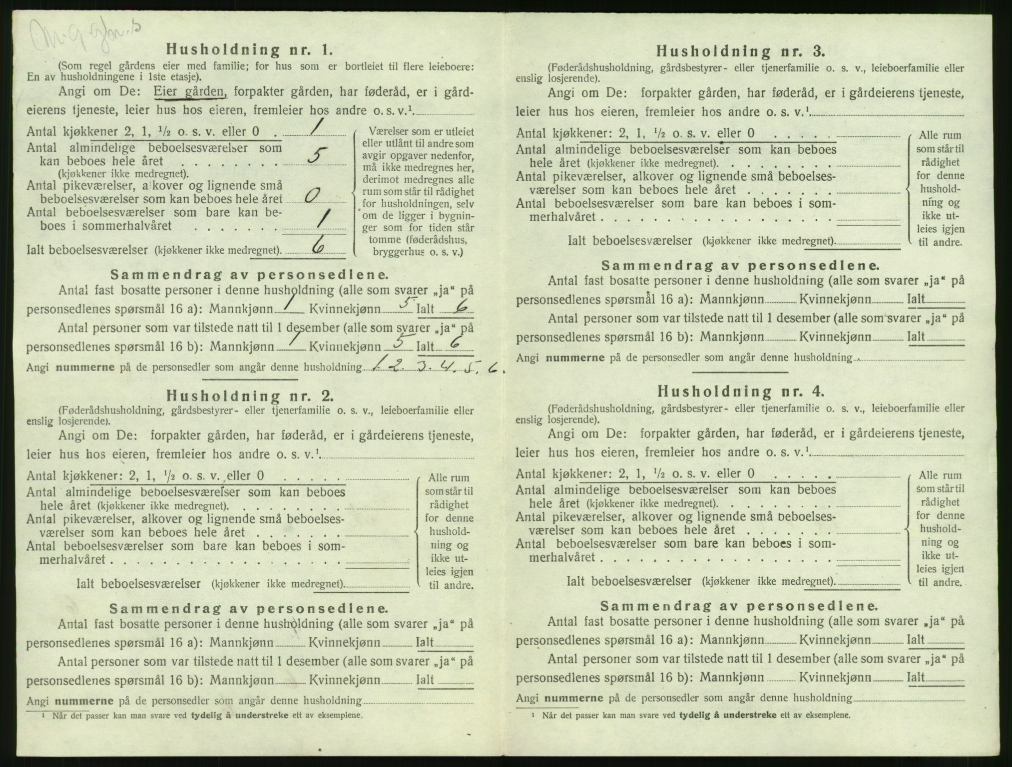 SAT, 1920 census for Grytten, 1920, p. 793