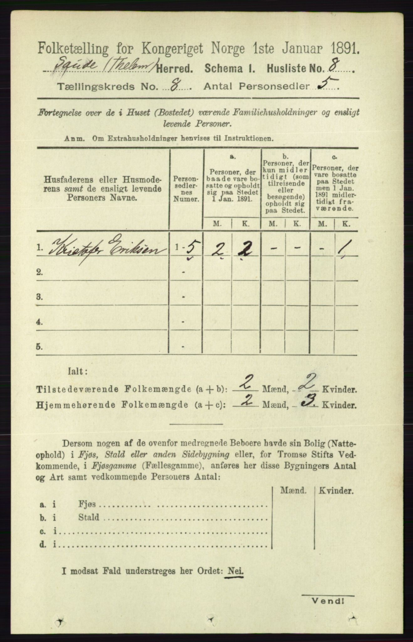 RA, 1891 census for 0822 Sauherad, 1891, p. 2259