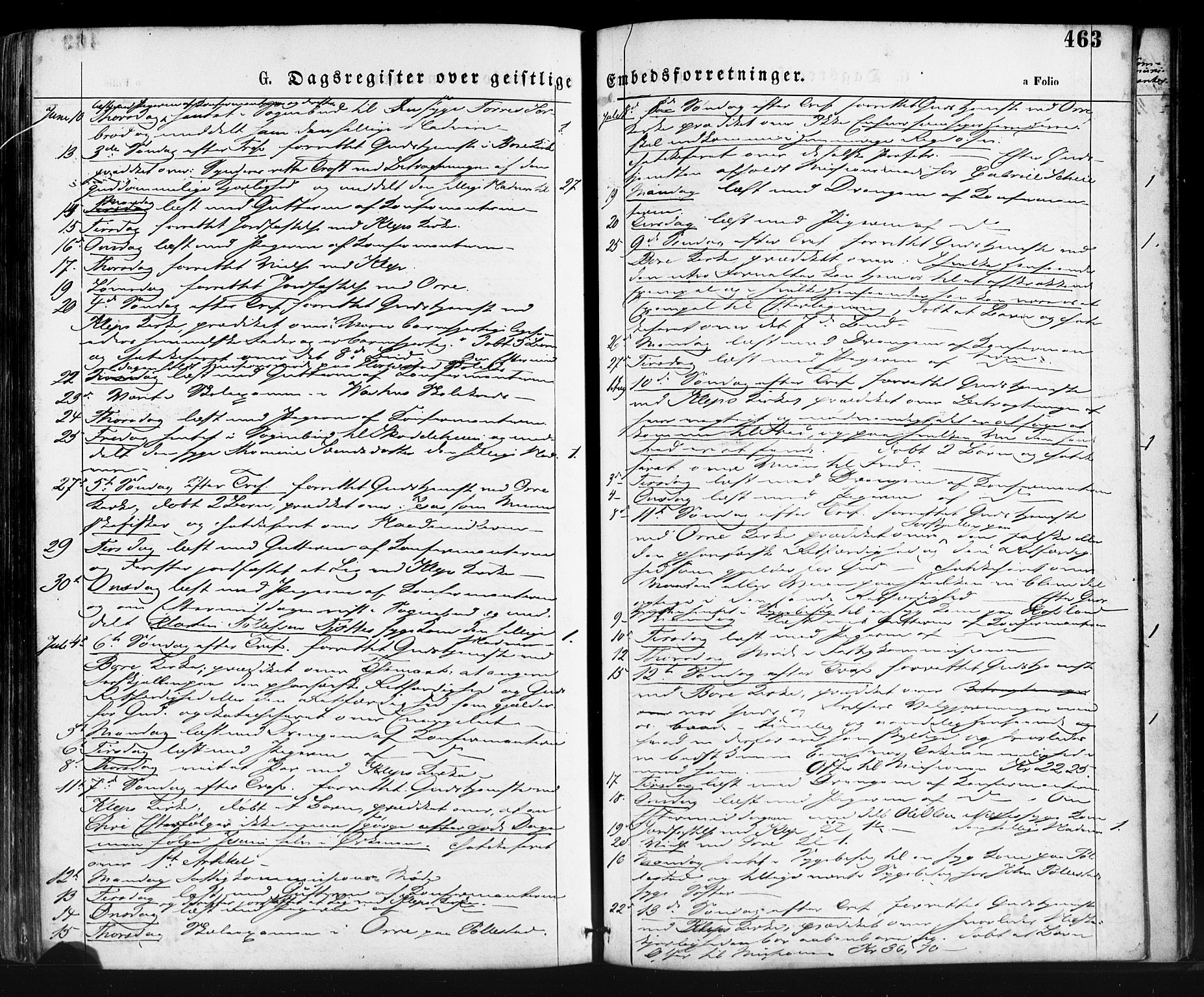 Klepp sokneprestkontor, AV/SAST-A-101803/001/3/30BA/L0006: Parish register (official) no. A 6, 1871-1885, p. 463