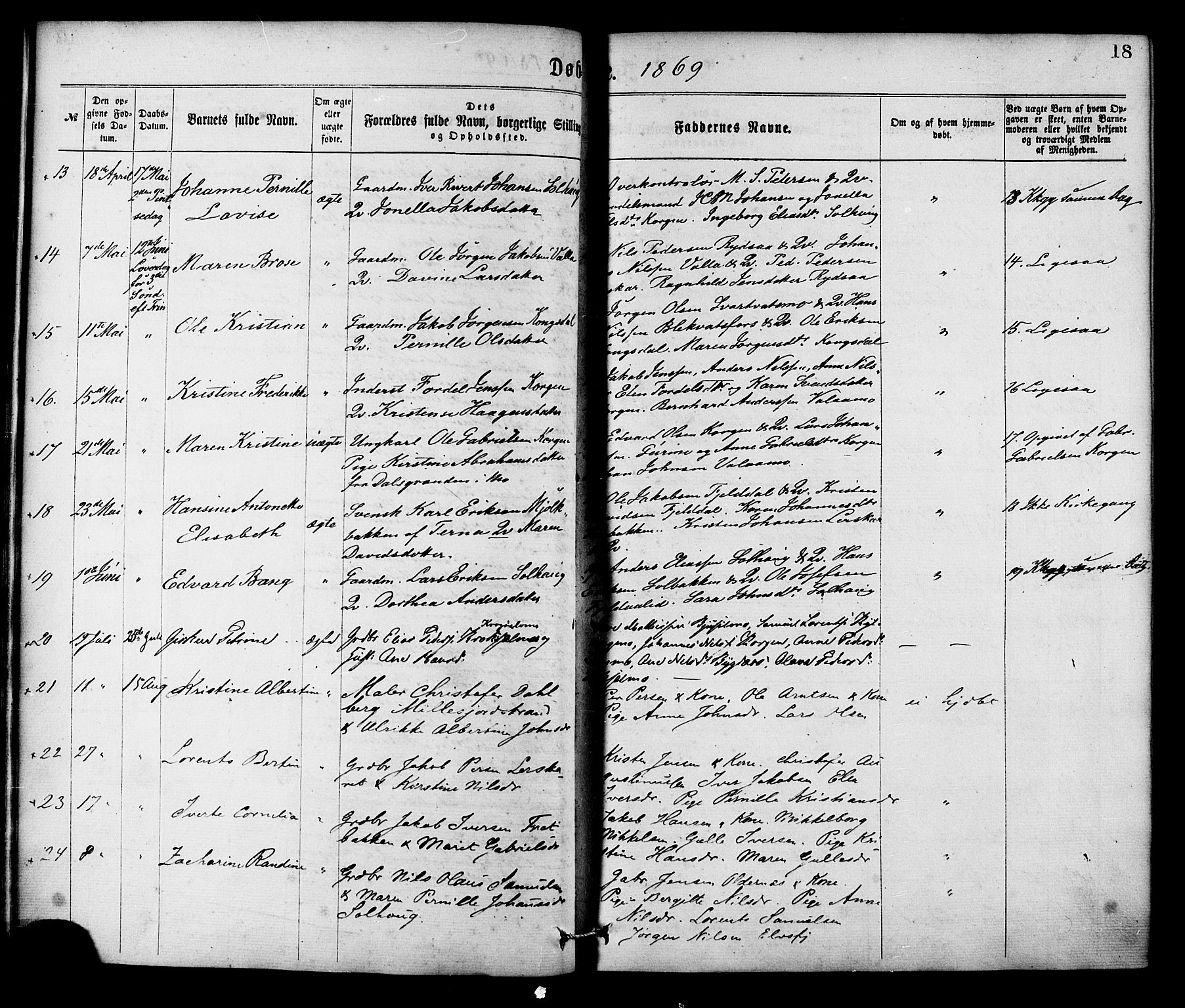 Ministerialprotokoller, klokkerbøker og fødselsregistre - Nordland, AV/SAT-A-1459/826/L0378: Parish register (official) no. 826A01, 1865-1878, p. 18