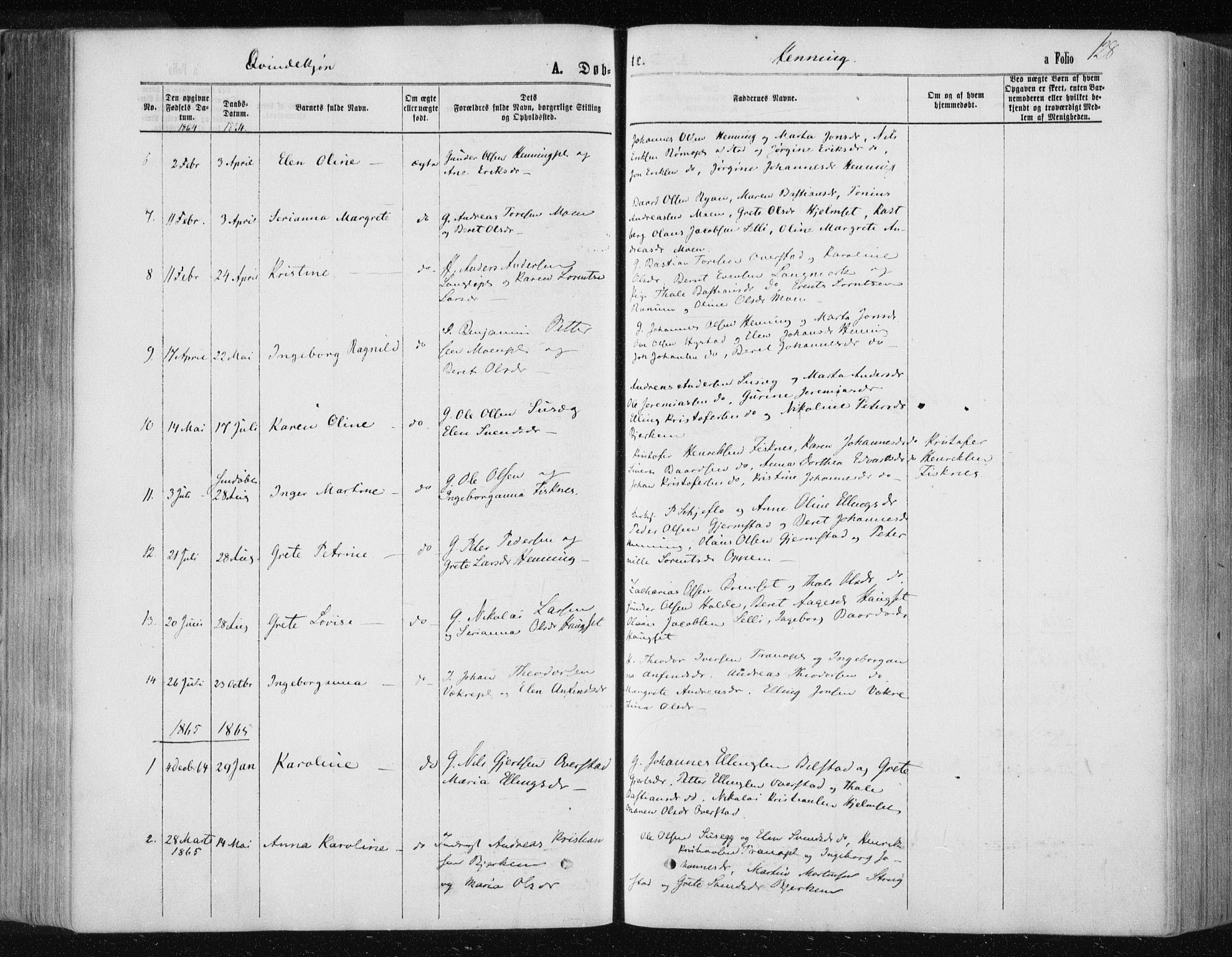 Ministerialprotokoller, klokkerbøker og fødselsregistre - Nord-Trøndelag, SAT/A-1458/735/L0345: Parish register (official) no. 735A08 /3, 1863-1872, p. 128