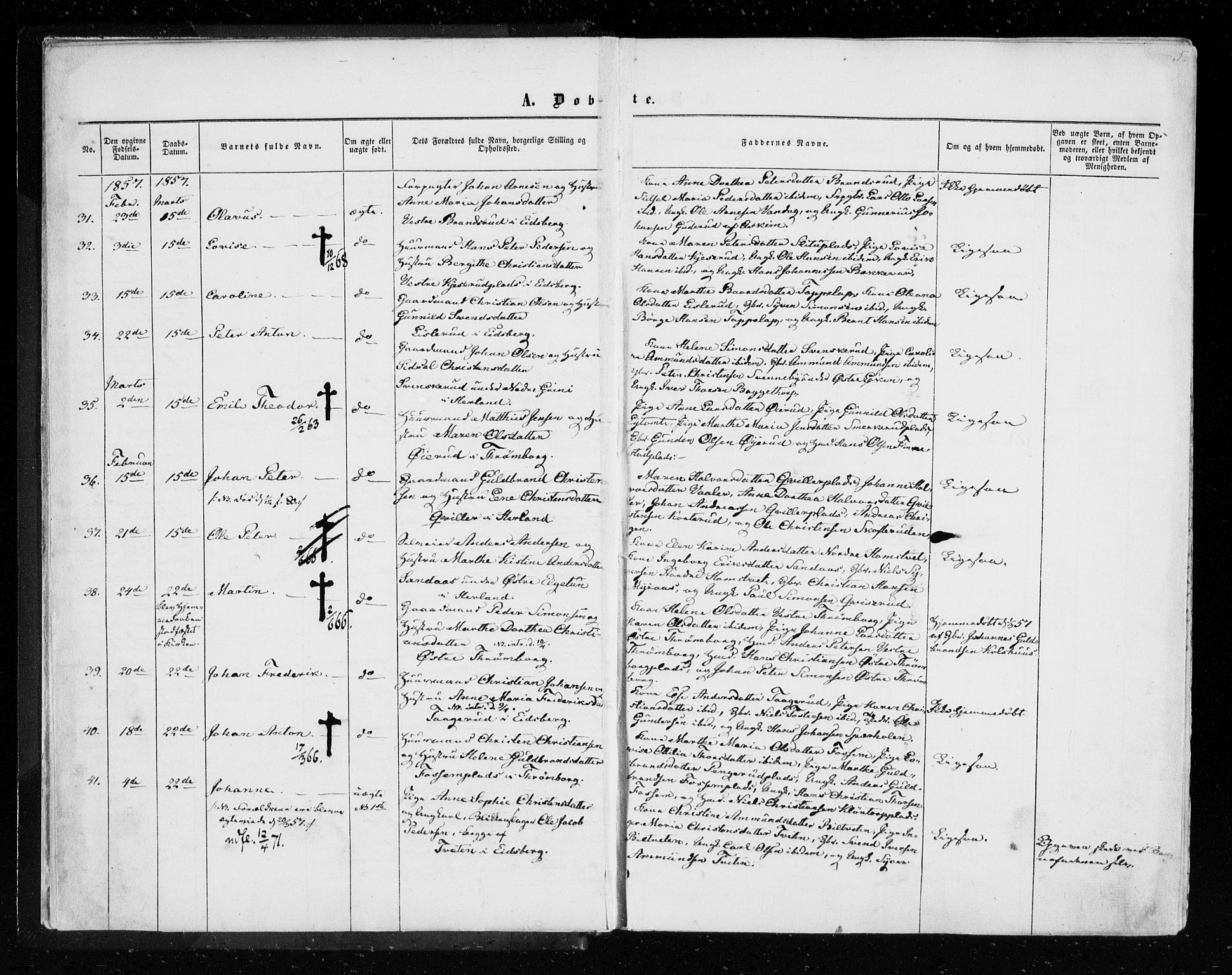 Eidsberg prestekontor Kirkebøker, AV/SAO-A-10905/F/Fa/L0010.a: Parish register (official) no. I 10A, 1857-1866, p. 5