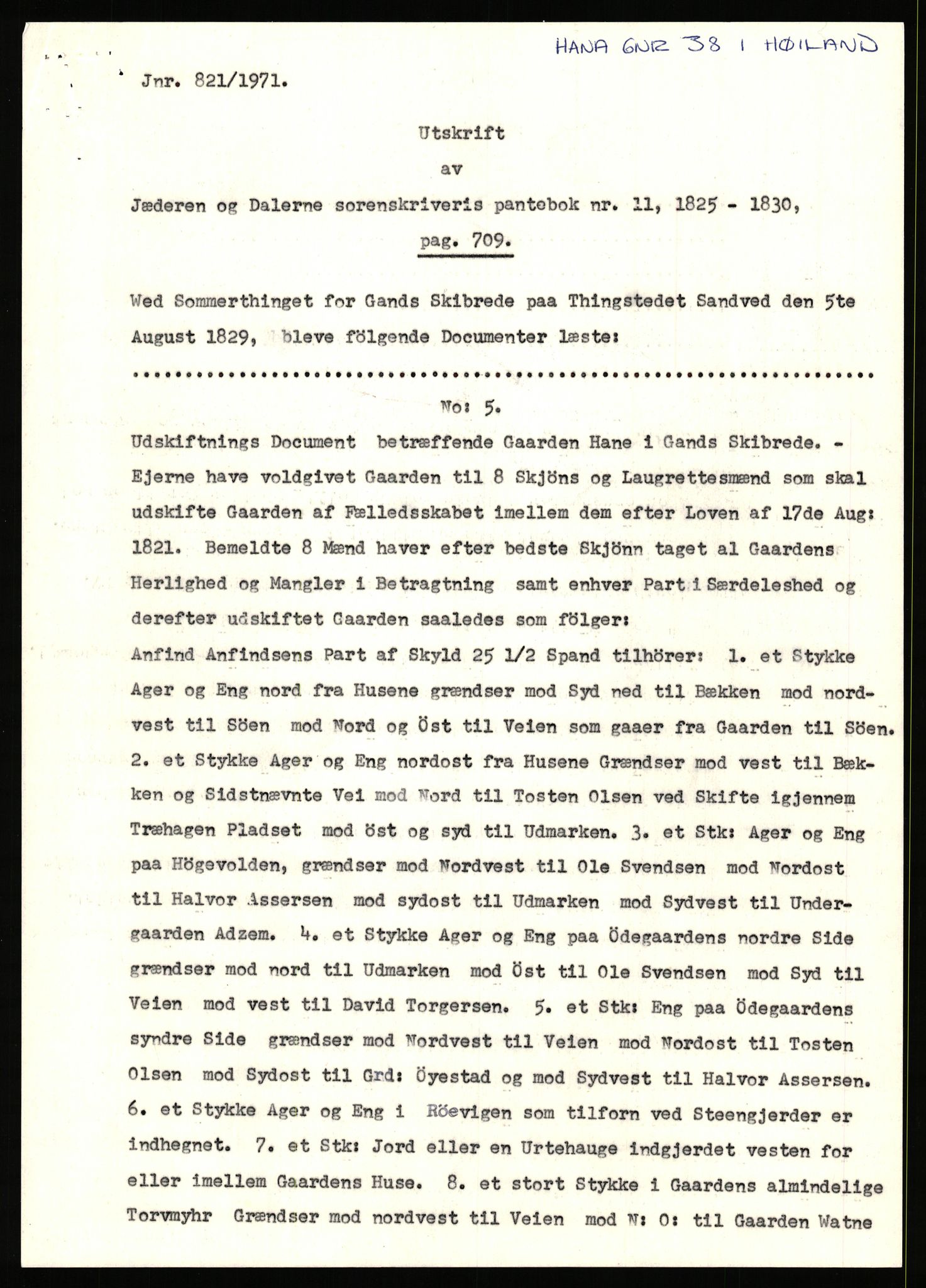 Statsarkivet i Stavanger, AV/SAST-A-101971/03/Y/Yj/L0030: Avskrifter sortert etter gårdsnavn: Hana - Harestad, 1750-1930, p. 2