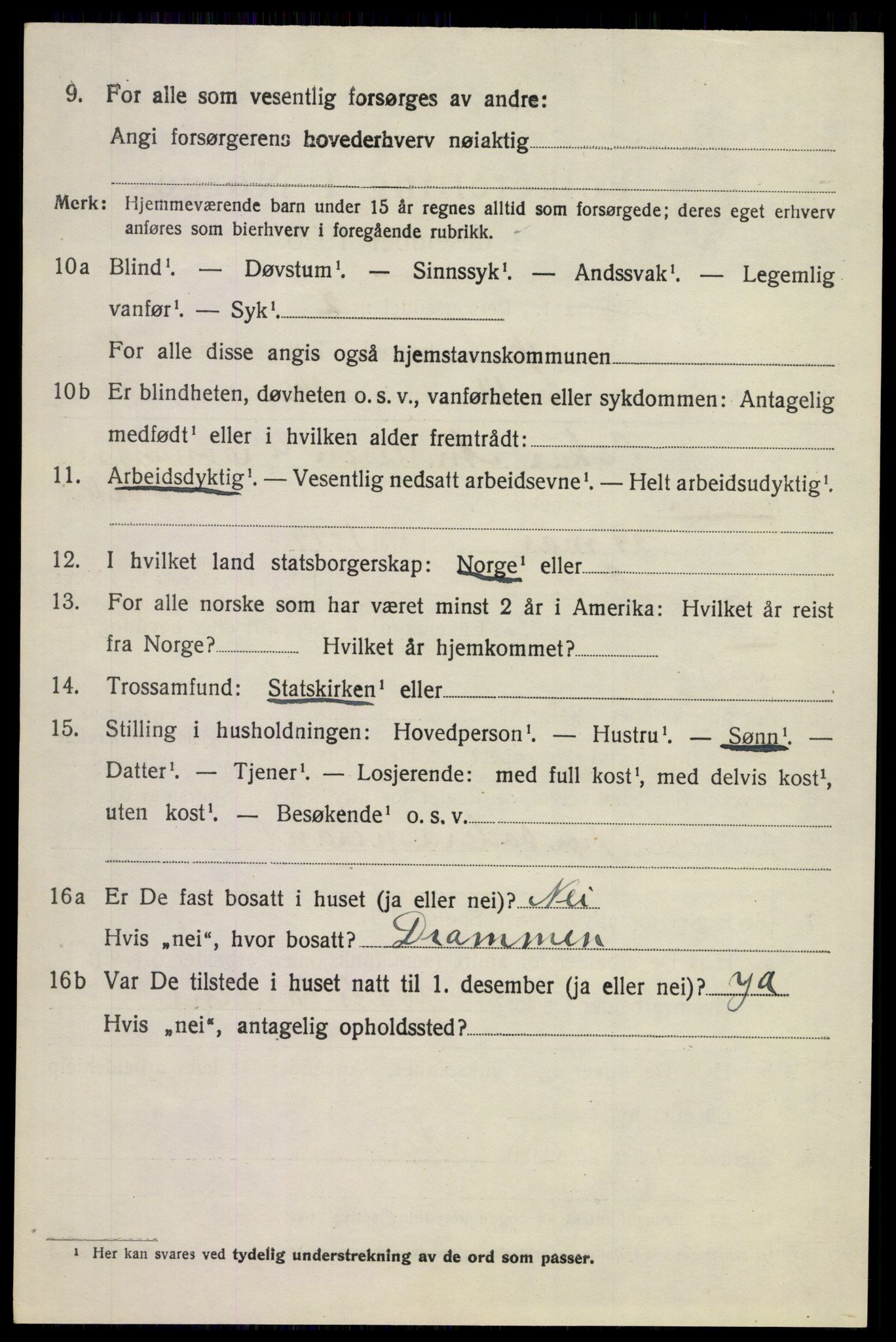 SAKO, 1920 census for Øvre Sandsvær, 1920, p. 5699