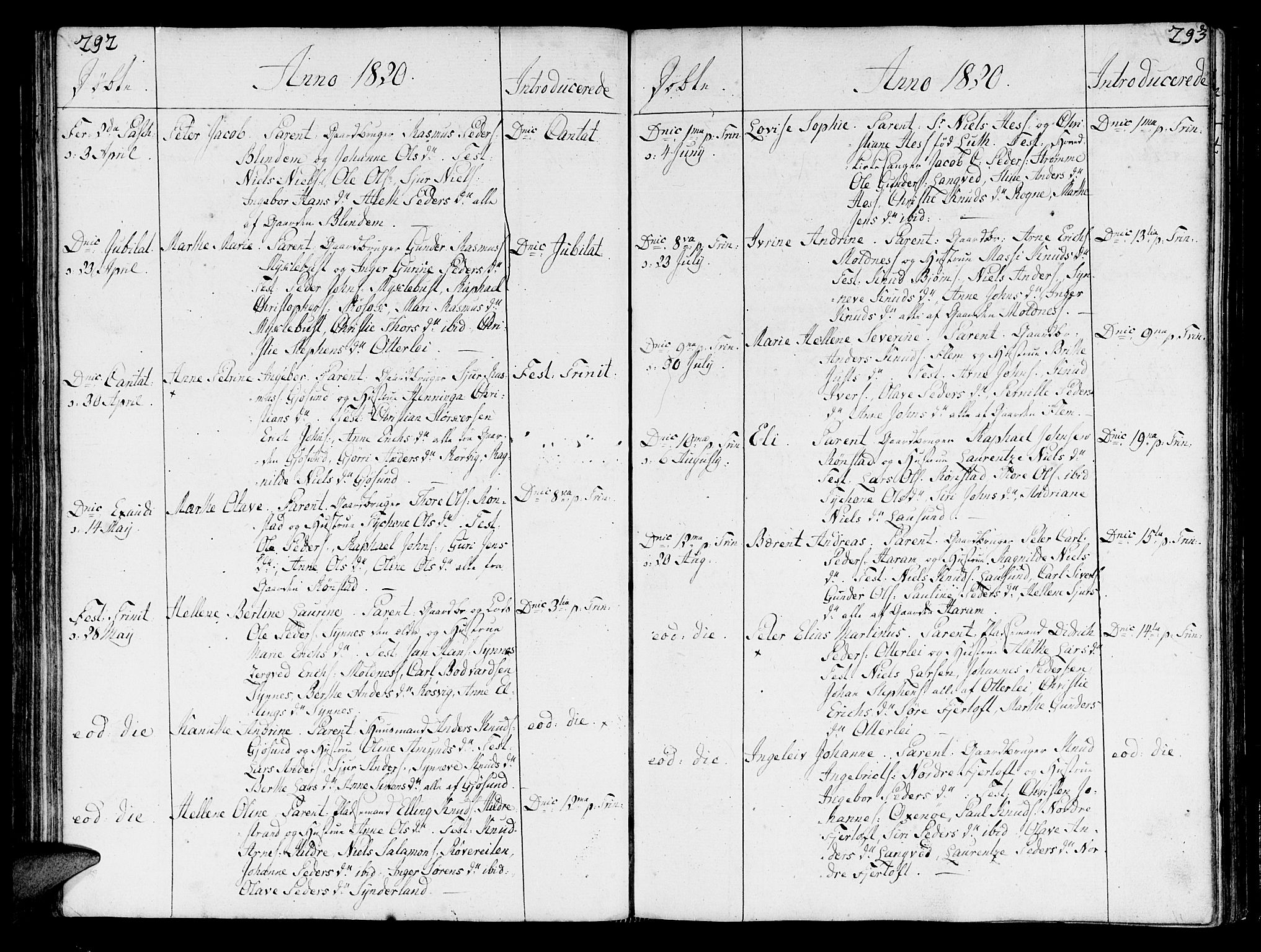 Ministerialprotokoller, klokkerbøker og fødselsregistre - Møre og Romsdal, SAT/A-1454/536/L0494: Parish register (official) no. 536A03, 1803-1836, p. 292-293