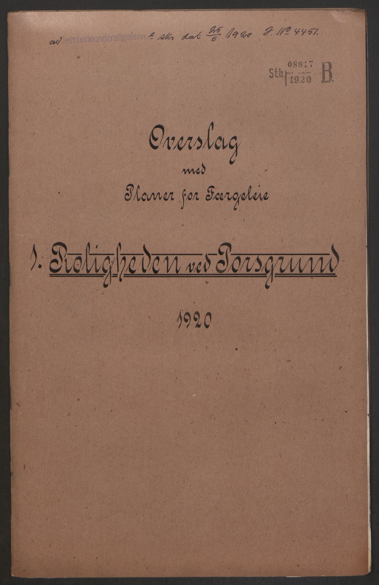 Norges Statsbaner, Baneavdelingen B, RA/S-1619/1/F/Fa/L0042: NORGE-JYLLAND, 1920, p. 220