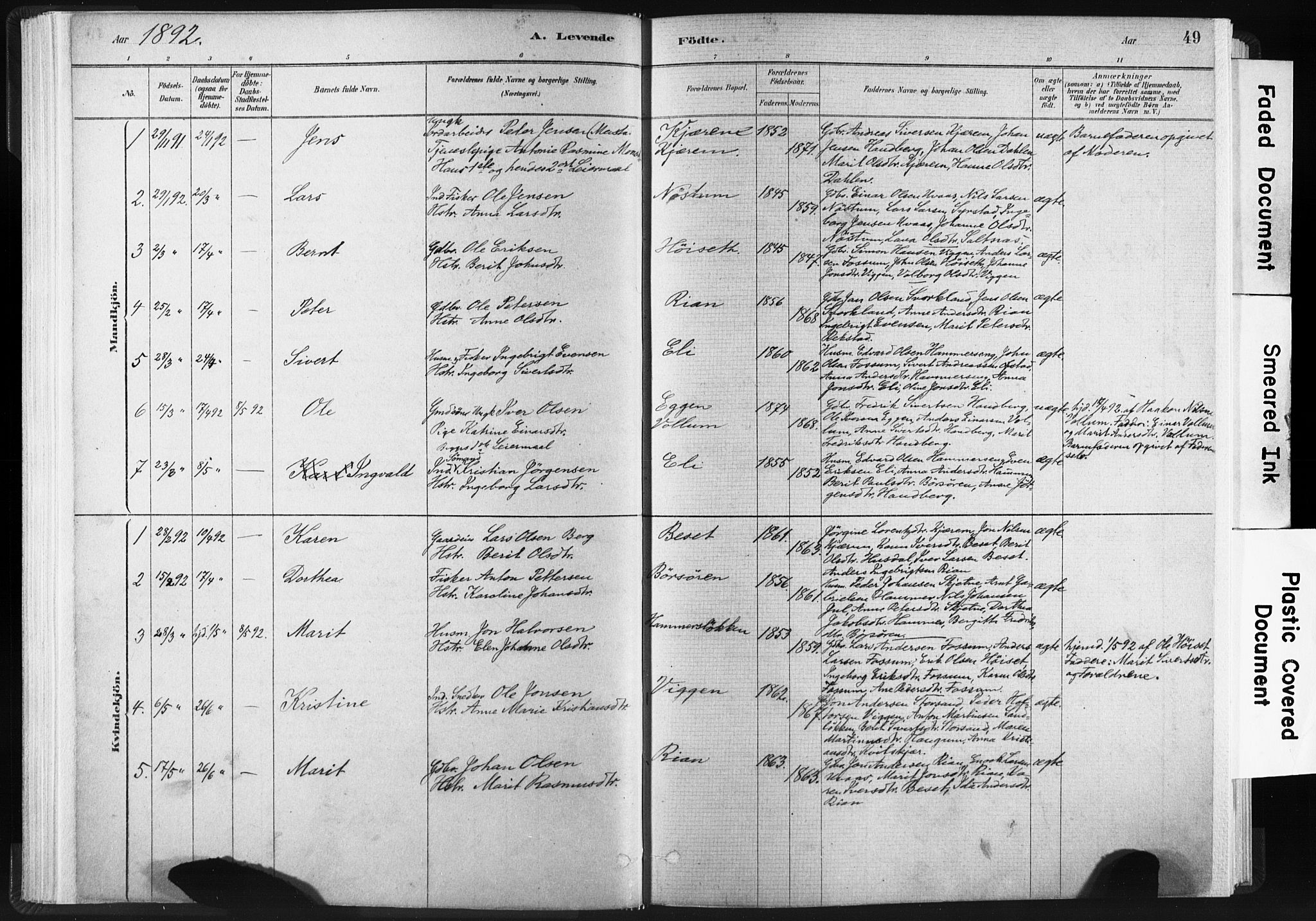 Ministerialprotokoller, klokkerbøker og fødselsregistre - Sør-Trøndelag, SAT/A-1456/665/L0773: Parish register (official) no. 665A08, 1879-1905, p. 49