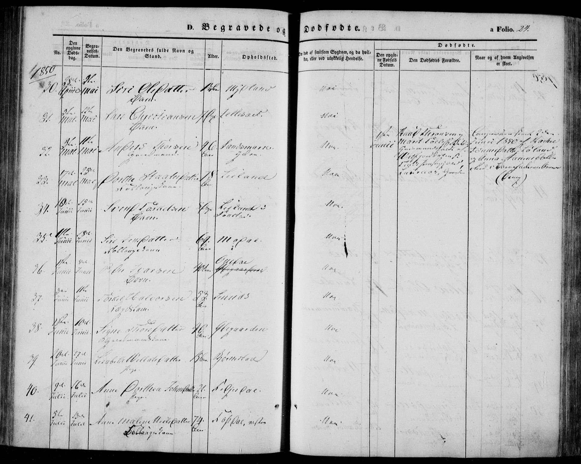 Bakke sokneprestkontor, AV/SAK-1111-0002/F/Fa/Faa/L0005: Parish register (official) no. A 5, 1847-1855, p. 24