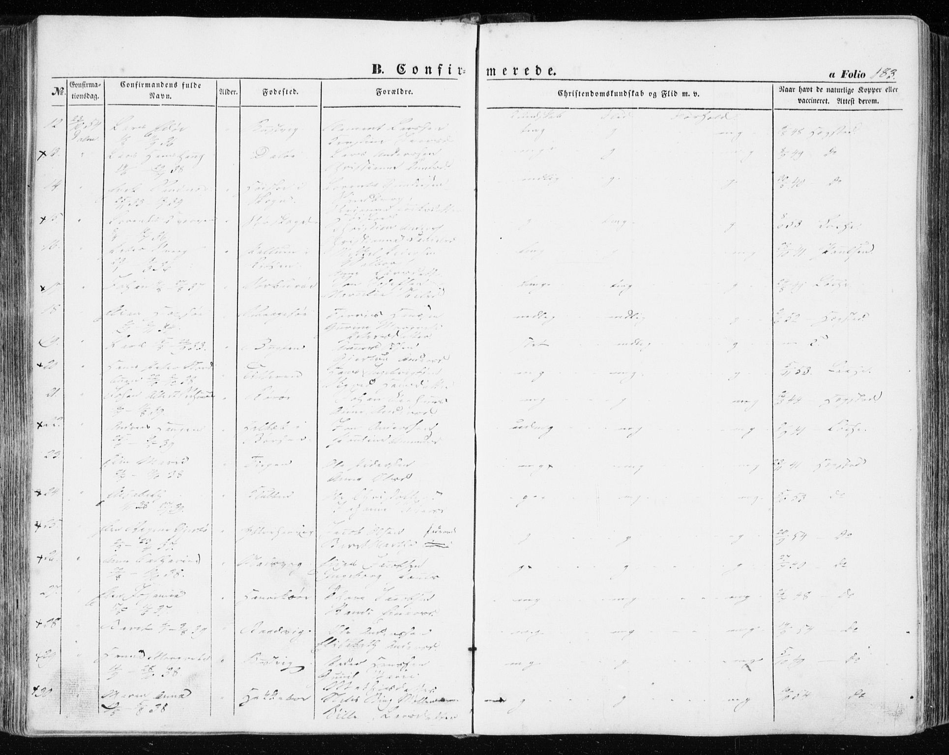 Ministerialprotokoller, klokkerbøker og fødselsregistre - Sør-Trøndelag, AV/SAT-A-1456/634/L0530: Parish register (official) no. 634A06, 1852-1860, p. 183