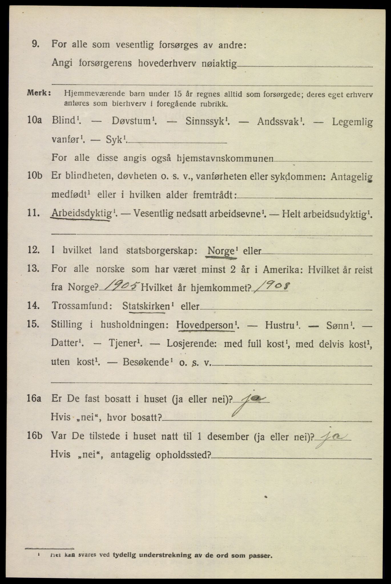 SAK, 1920 census for Sør-Audnedal, 1920, p. 1666