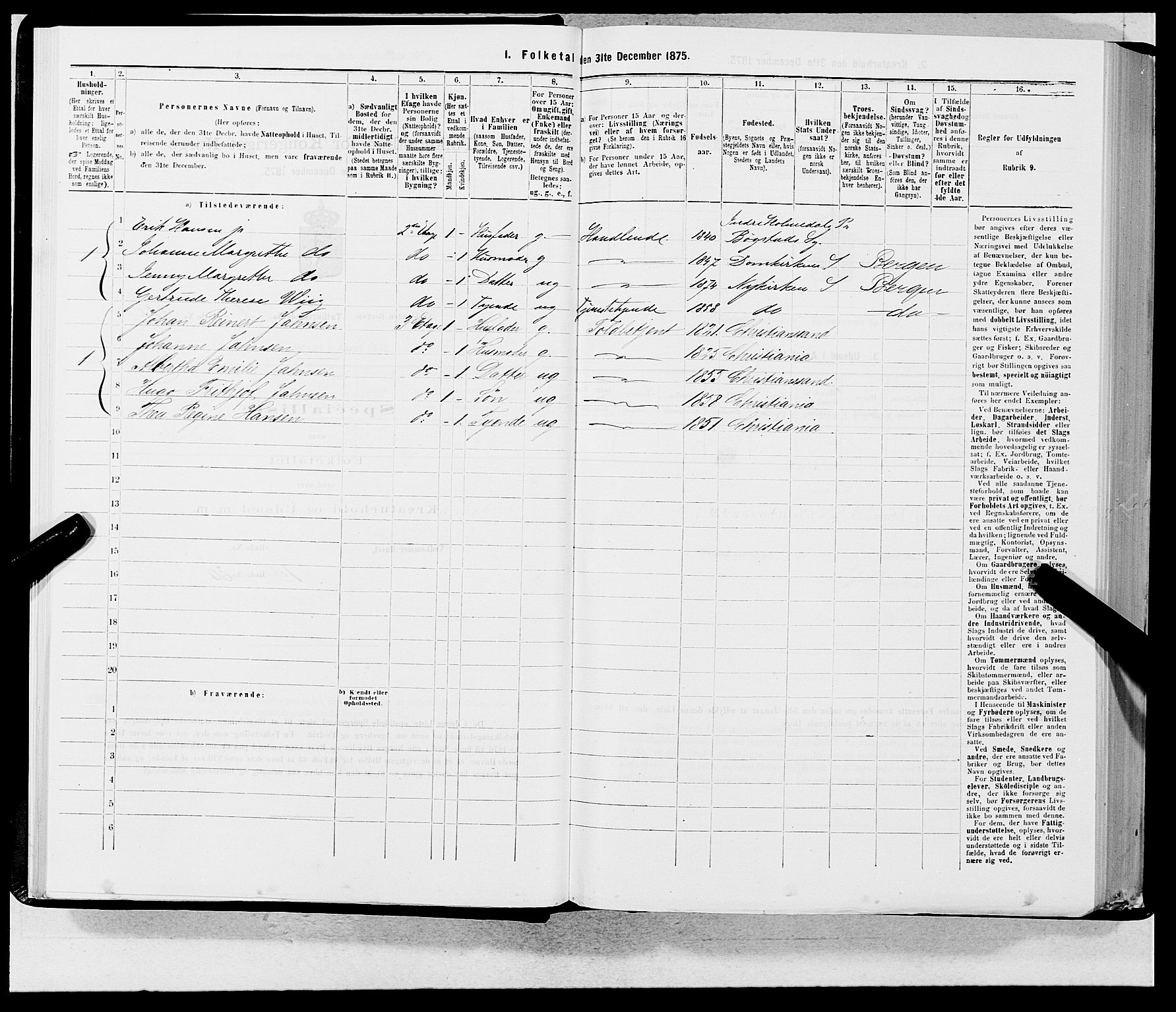 SAB, 1875 census for 1301 Bergen, 1875, p. 52