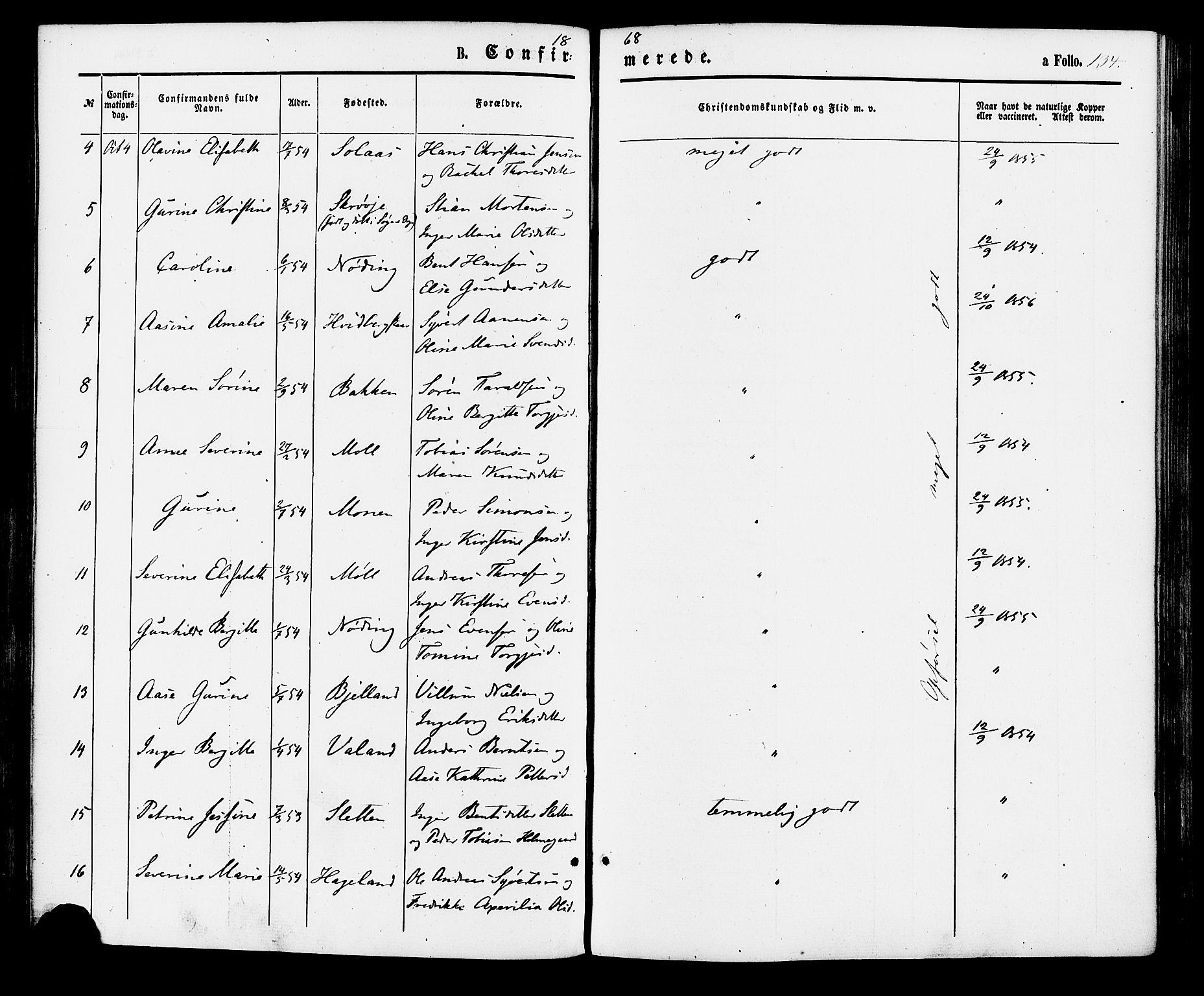 Holum sokneprestkontor, AV/SAK-1111-0022/F/Fa/Faa/L0006: Parish register (official) no. A 6, 1865-1883, p. 134