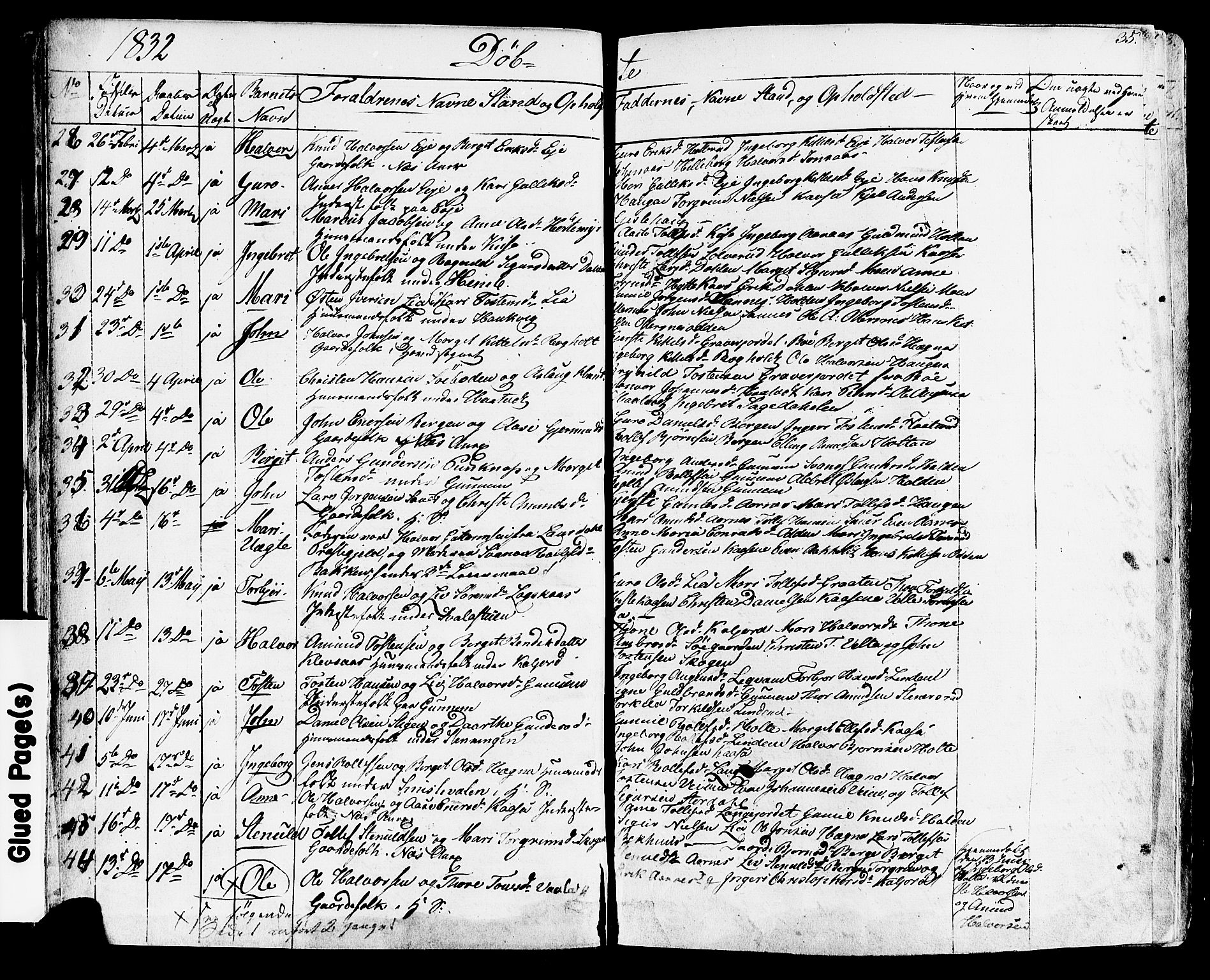 Sauherad kirkebøker, AV/SAKO-A-298/F/Fa/L0006: Parish register (official) no. I 6, 1827-1850, p. 35