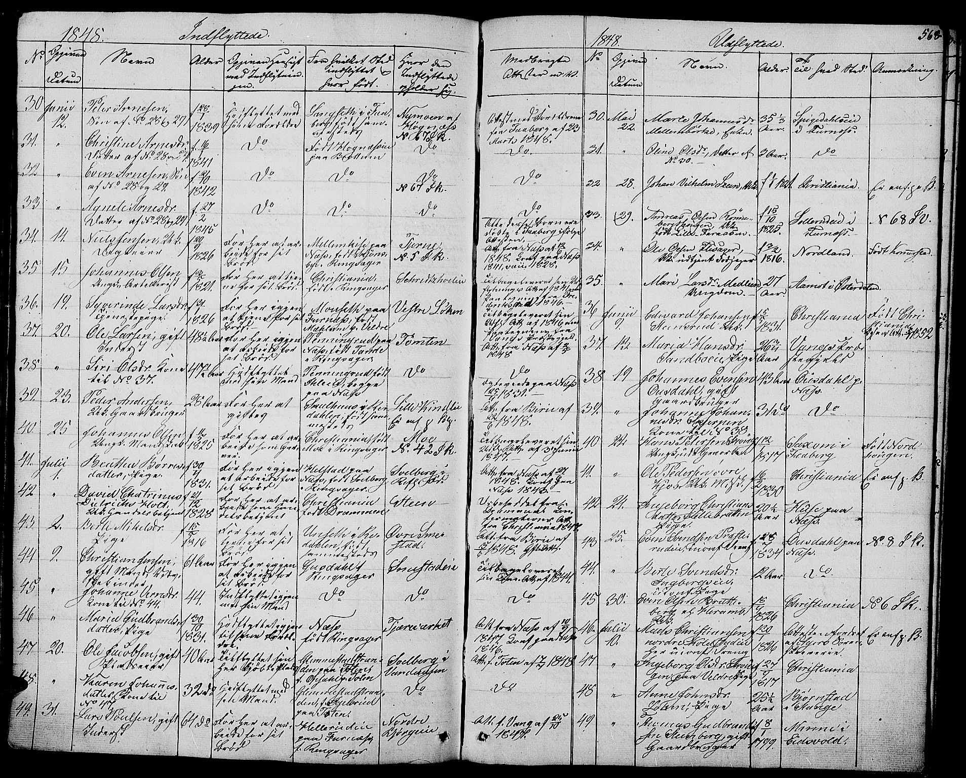 Ringsaker prestekontor, AV/SAH-PREST-014/L/La/L0005: Parish register (copy) no. 5, 1839-1850, p. 568