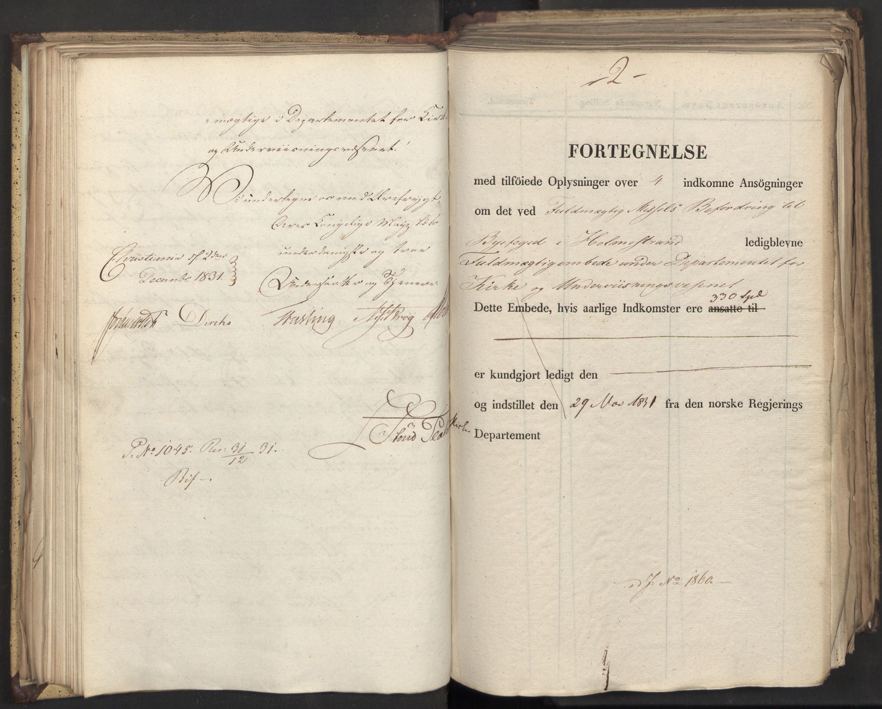 Statsrådsavdelingen i Stockholm, AV/RA-S-1003/D/Da/L0075: Regjeringsinnstillinger nr. 1840-1940, 1831, p. 72