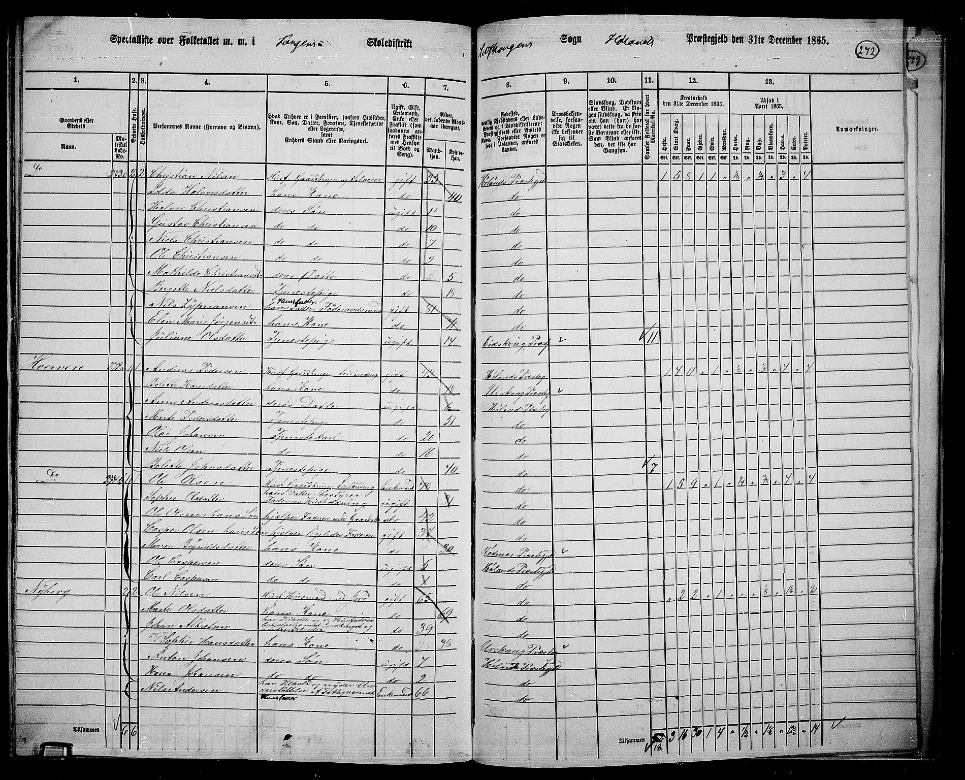 RA, 1865 census for Høland, 1865, p. 246