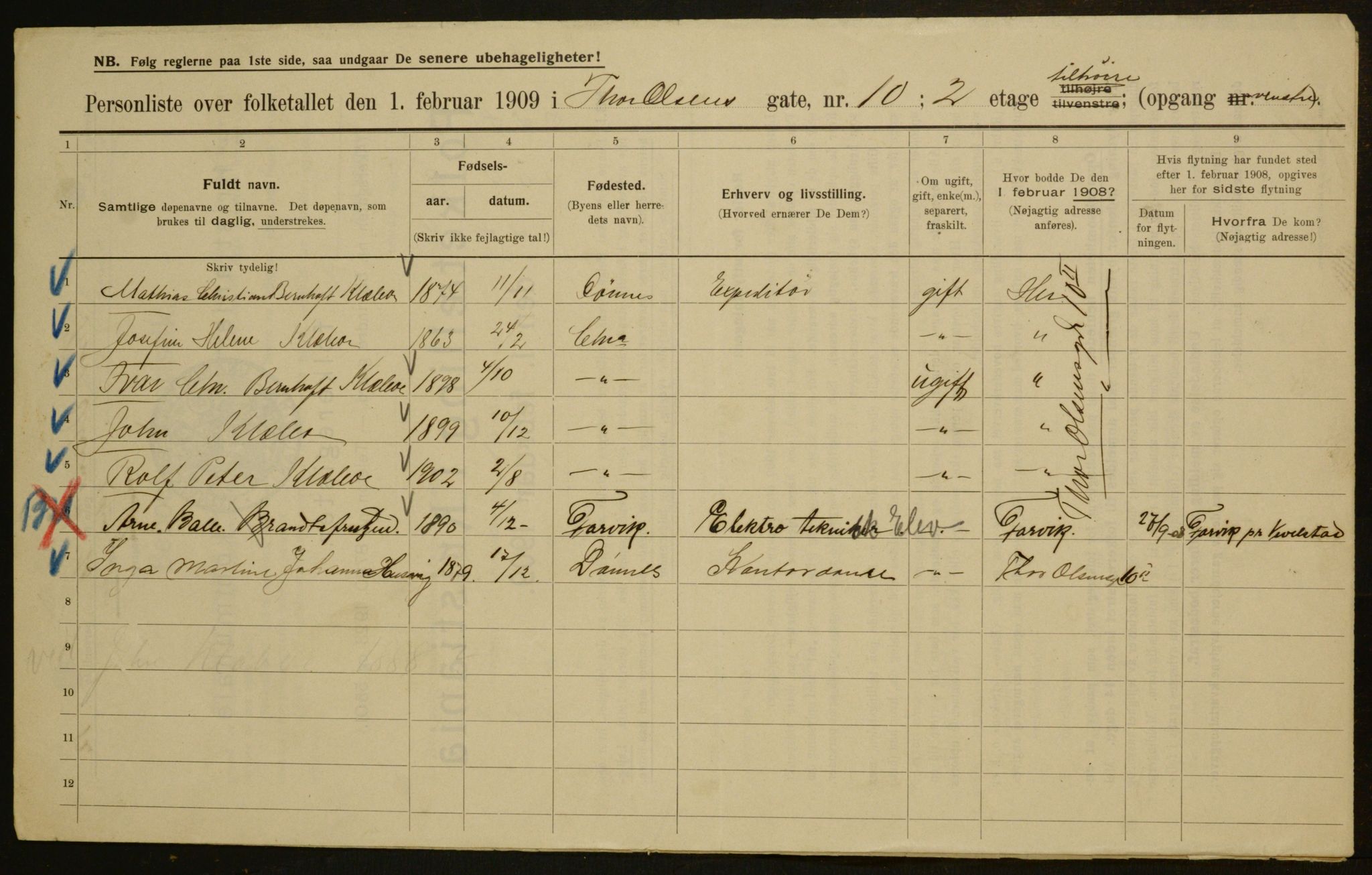 OBA, Municipal Census 1909 for Kristiania, 1909, p. 99221