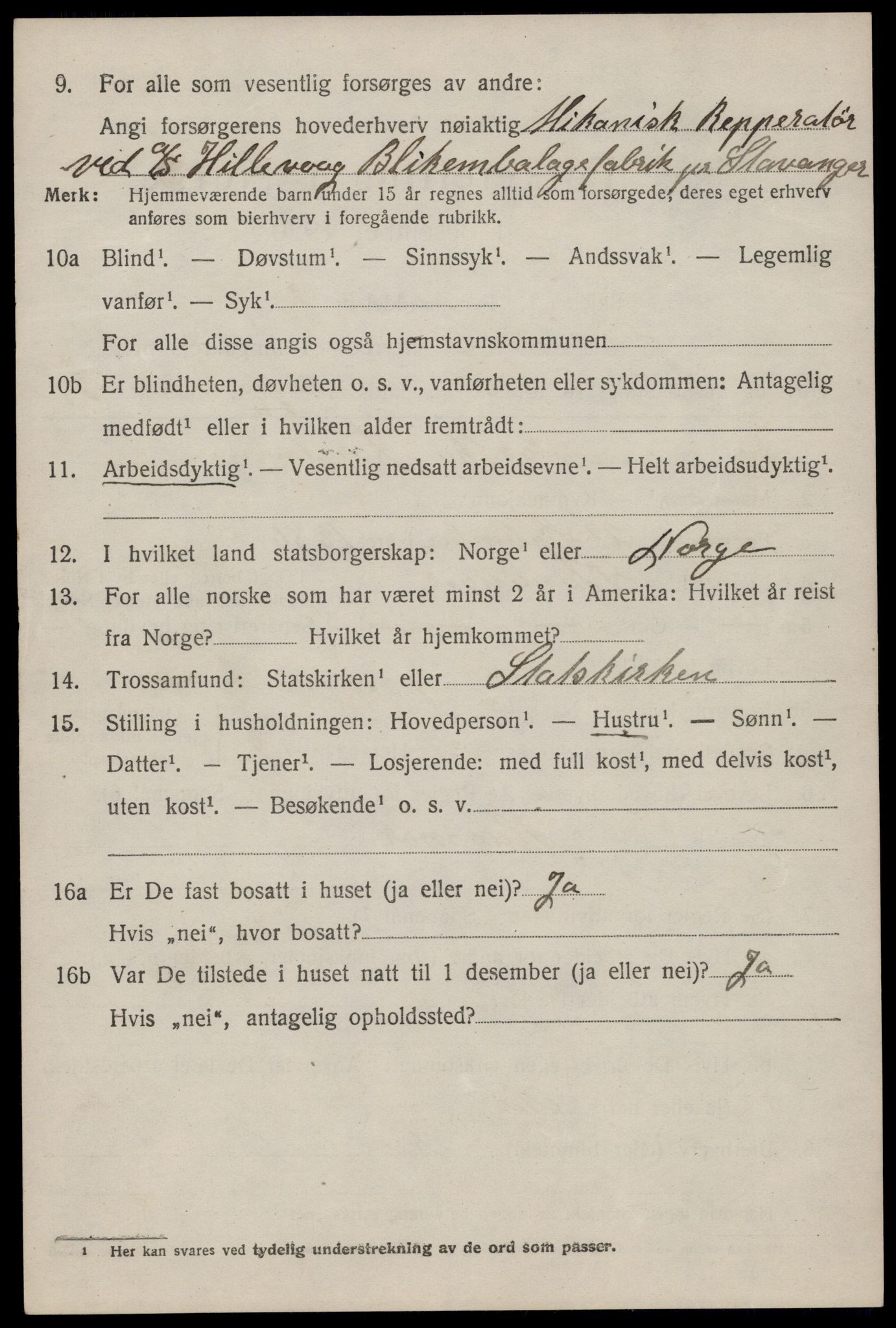 SAST, 1920 census for Hetland, 1920, p. 15446