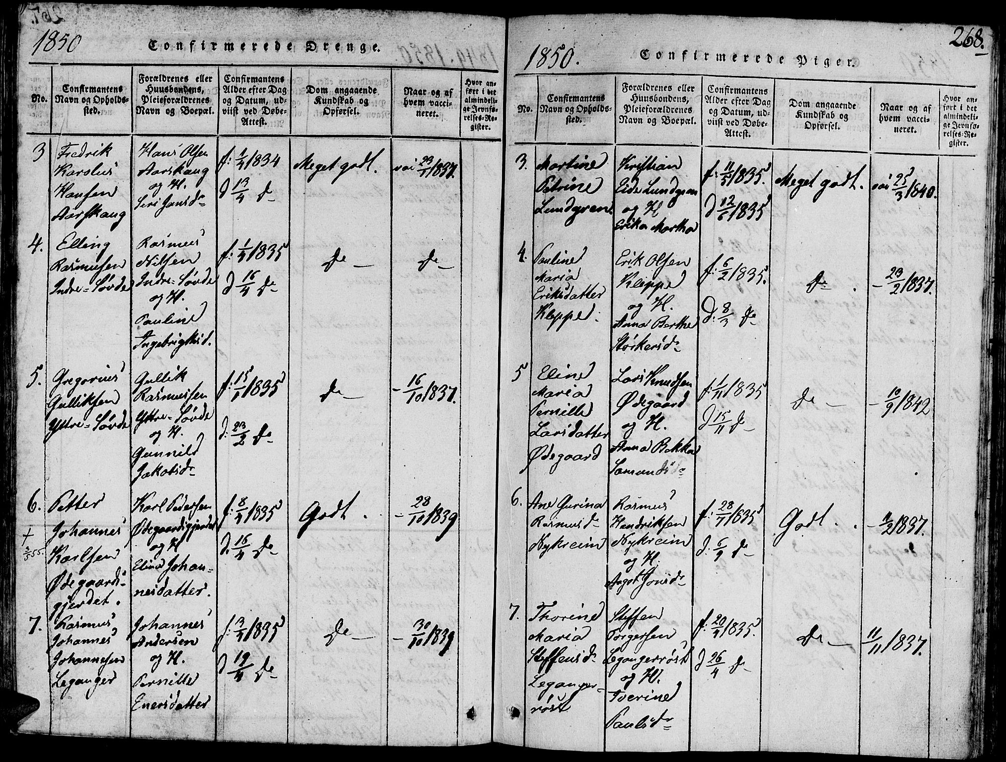Ministerialprotokoller, klokkerbøker og fødselsregistre - Møre og Romsdal, SAT/A-1454/504/L0054: Parish register (official) no. 504A01, 1816-1861, p. 268